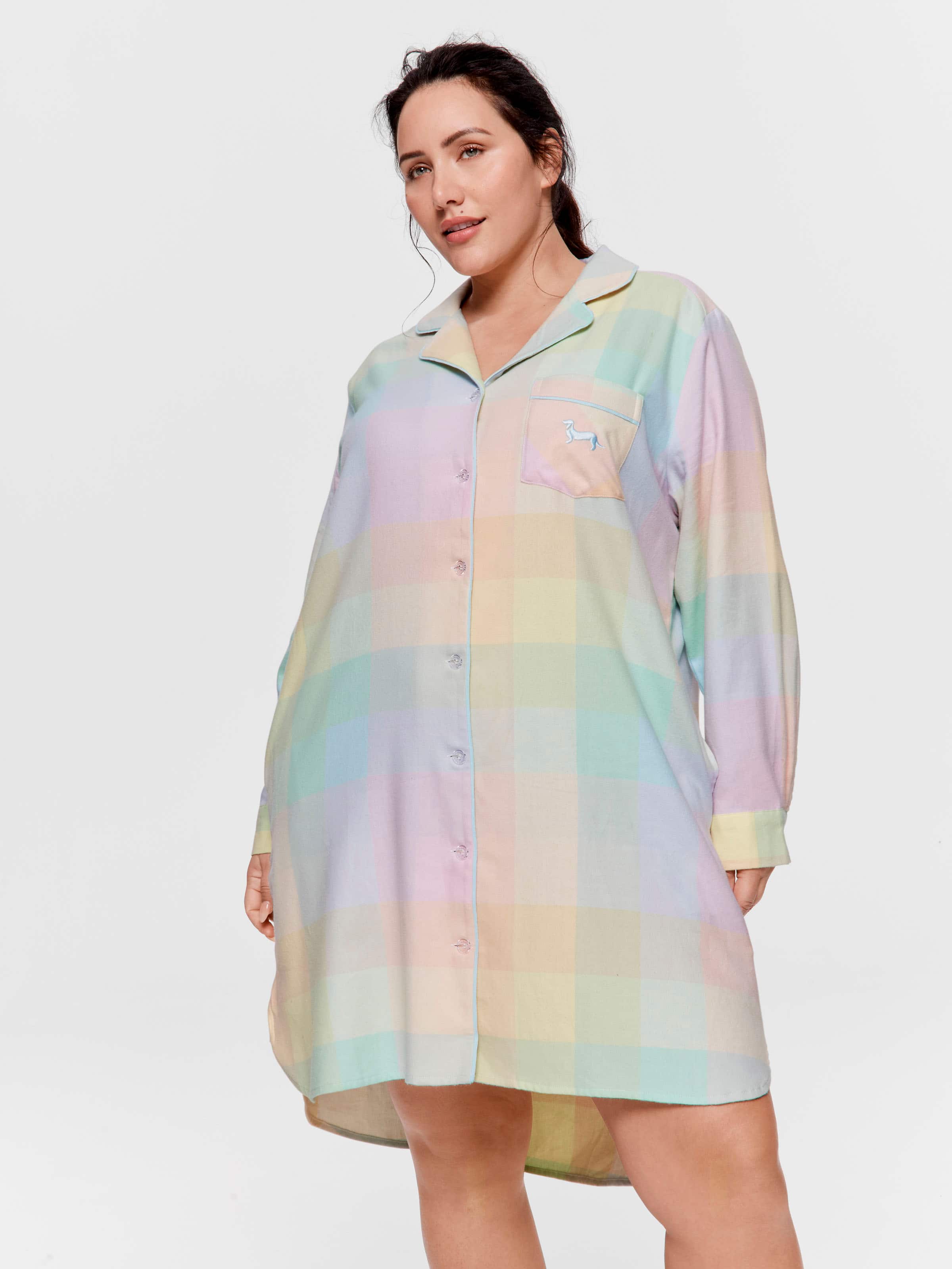 P.A. Plus Rainbow Check Flannelette Nightshirt