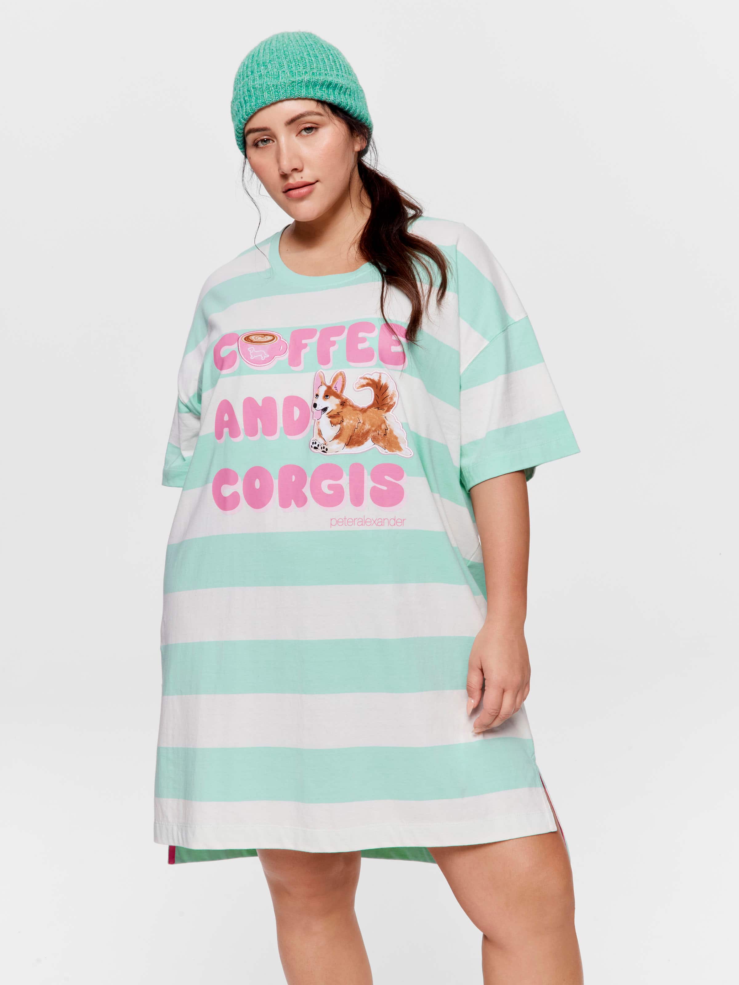 P.A. Plus Coffee & Corgis Sleep Tee