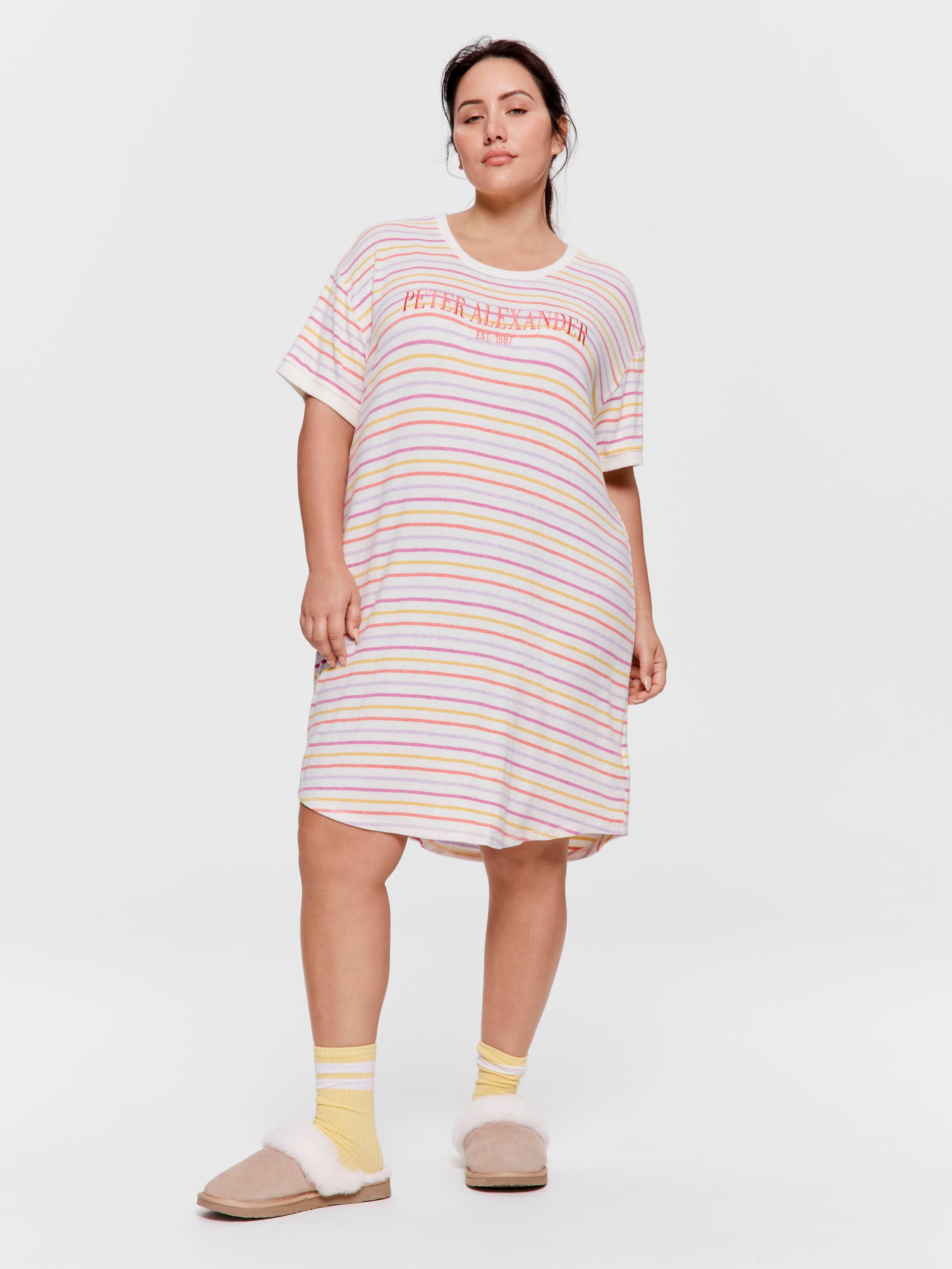 P.A. Plus Fuzzy Colourful Stripe Sleep Tee