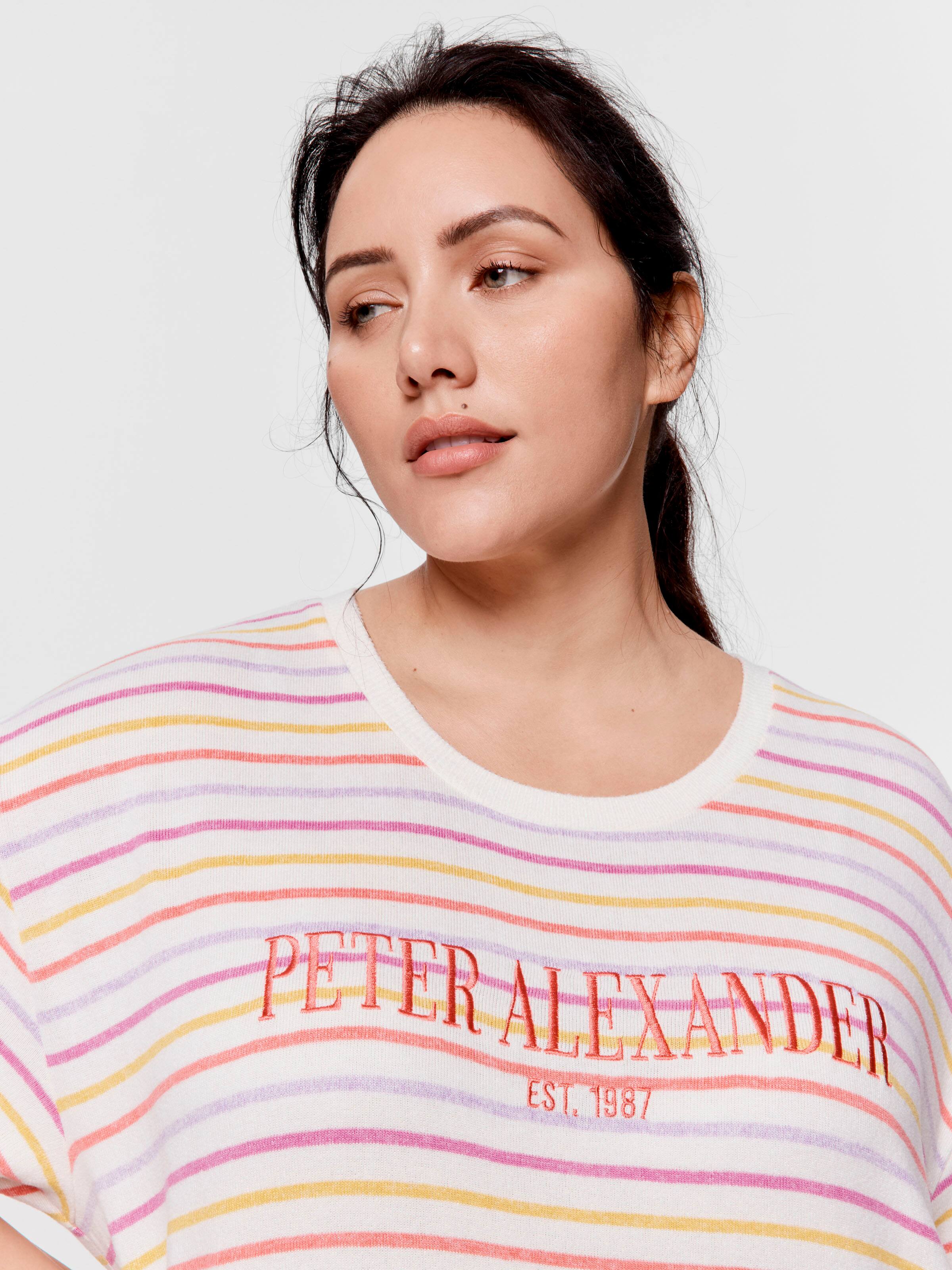 P.A. Plus Fuzzy Colourful Stripe Sleep Tee