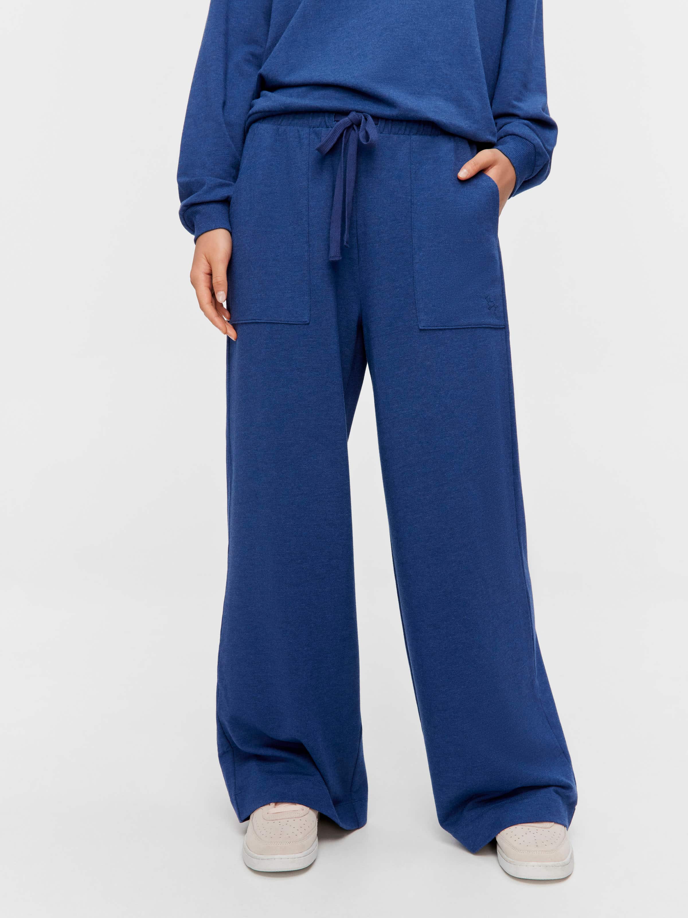 Navy Track Wide Leg Pj Pant