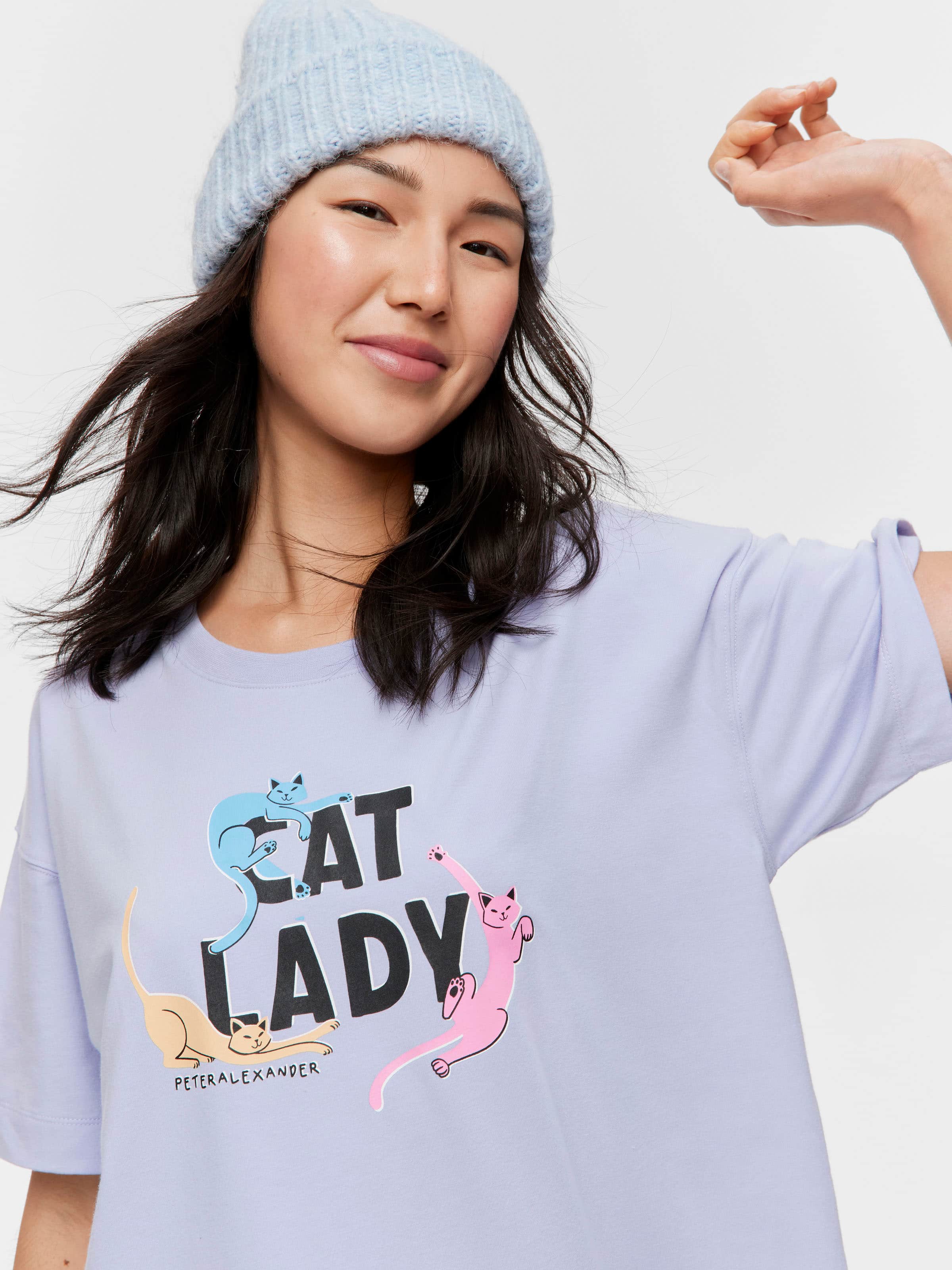 Lilac Cat Lady Sleep Tee