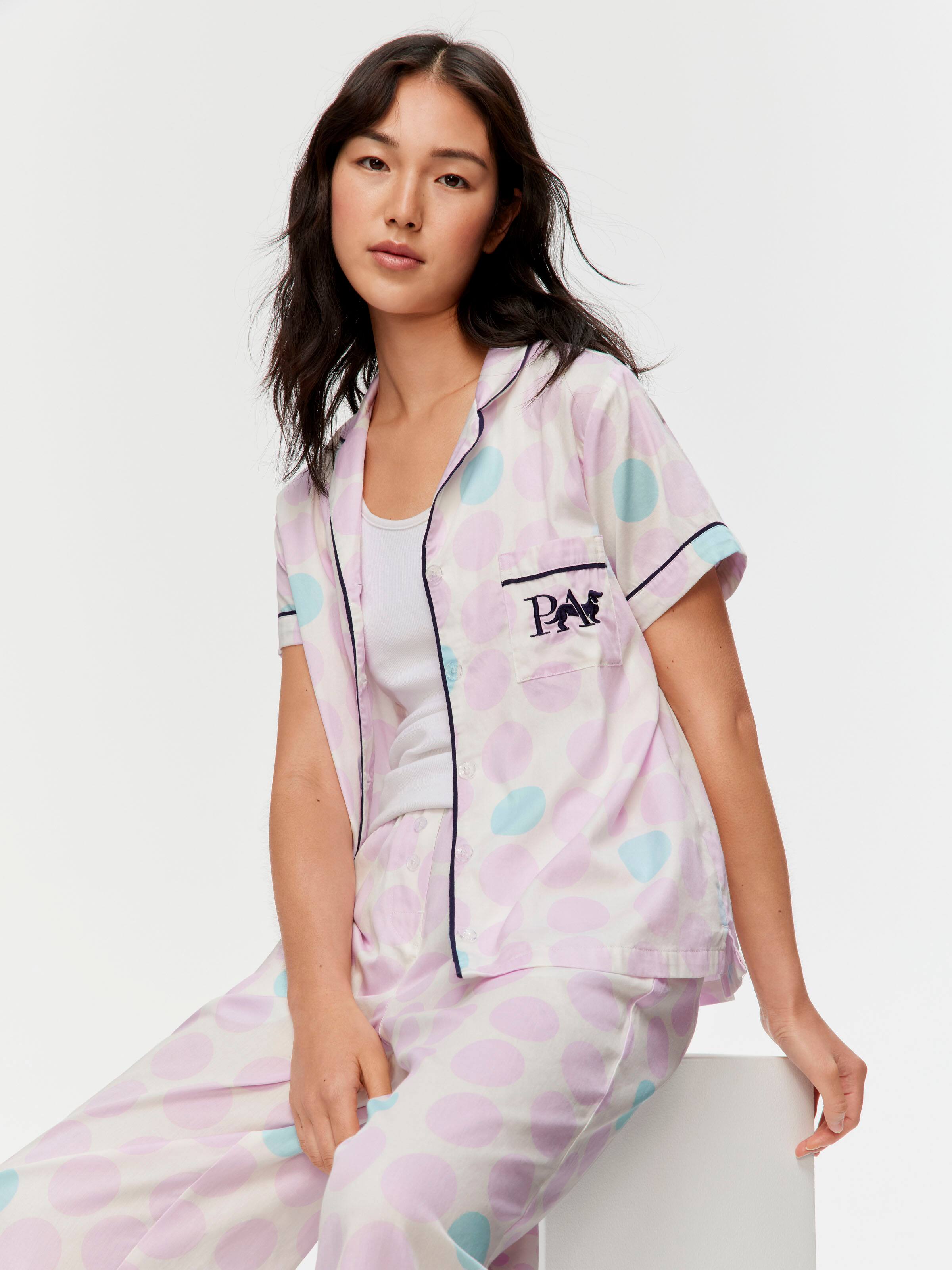 Lilac Multi Spot Short Sleeve Shirt