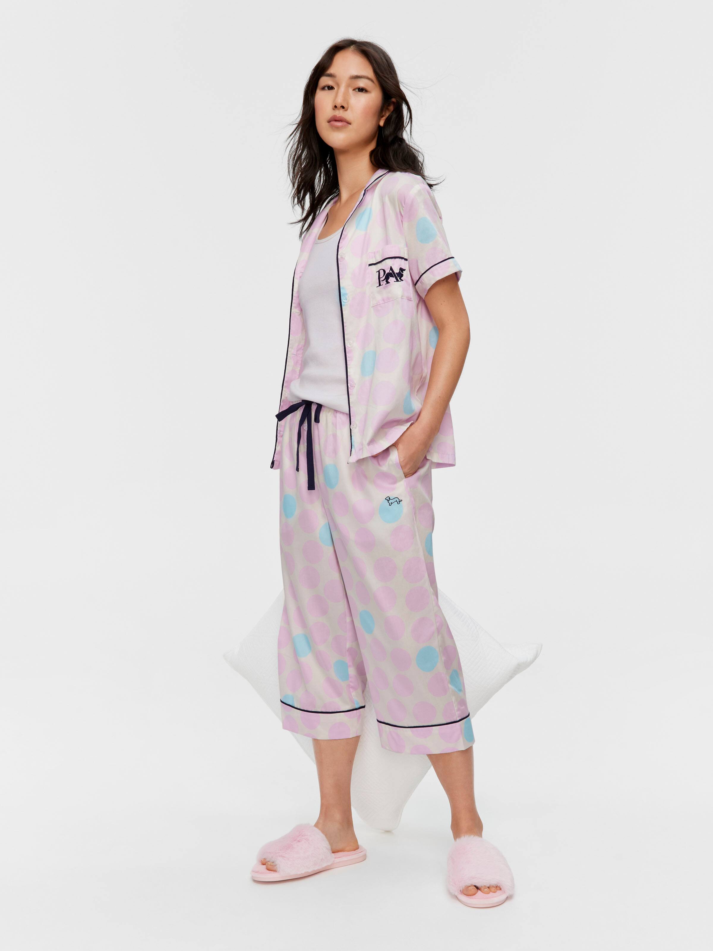 Lilac Multi Spot 3/4 Pj Pant