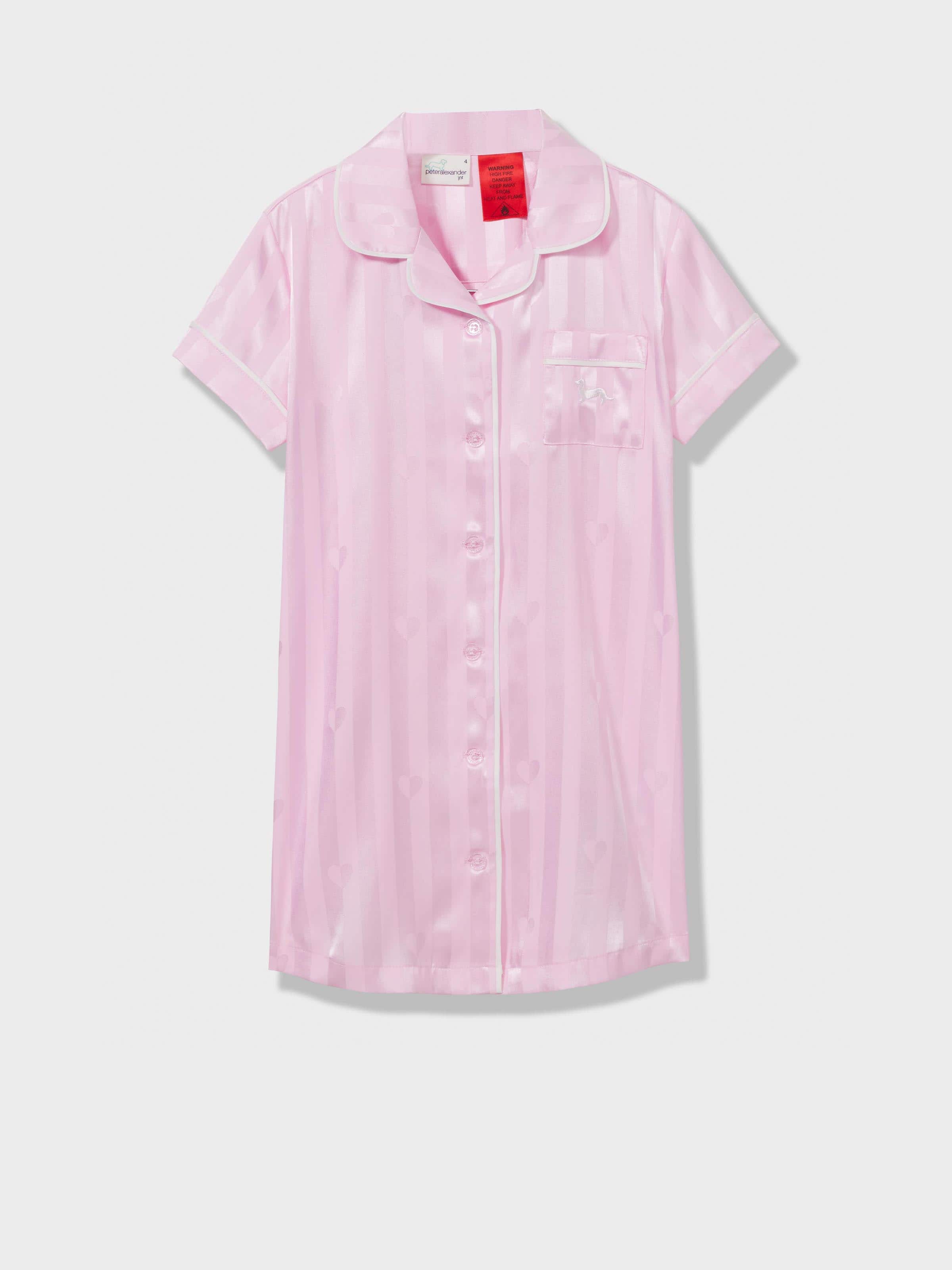 Jnr Girls Pink Satin Nightie