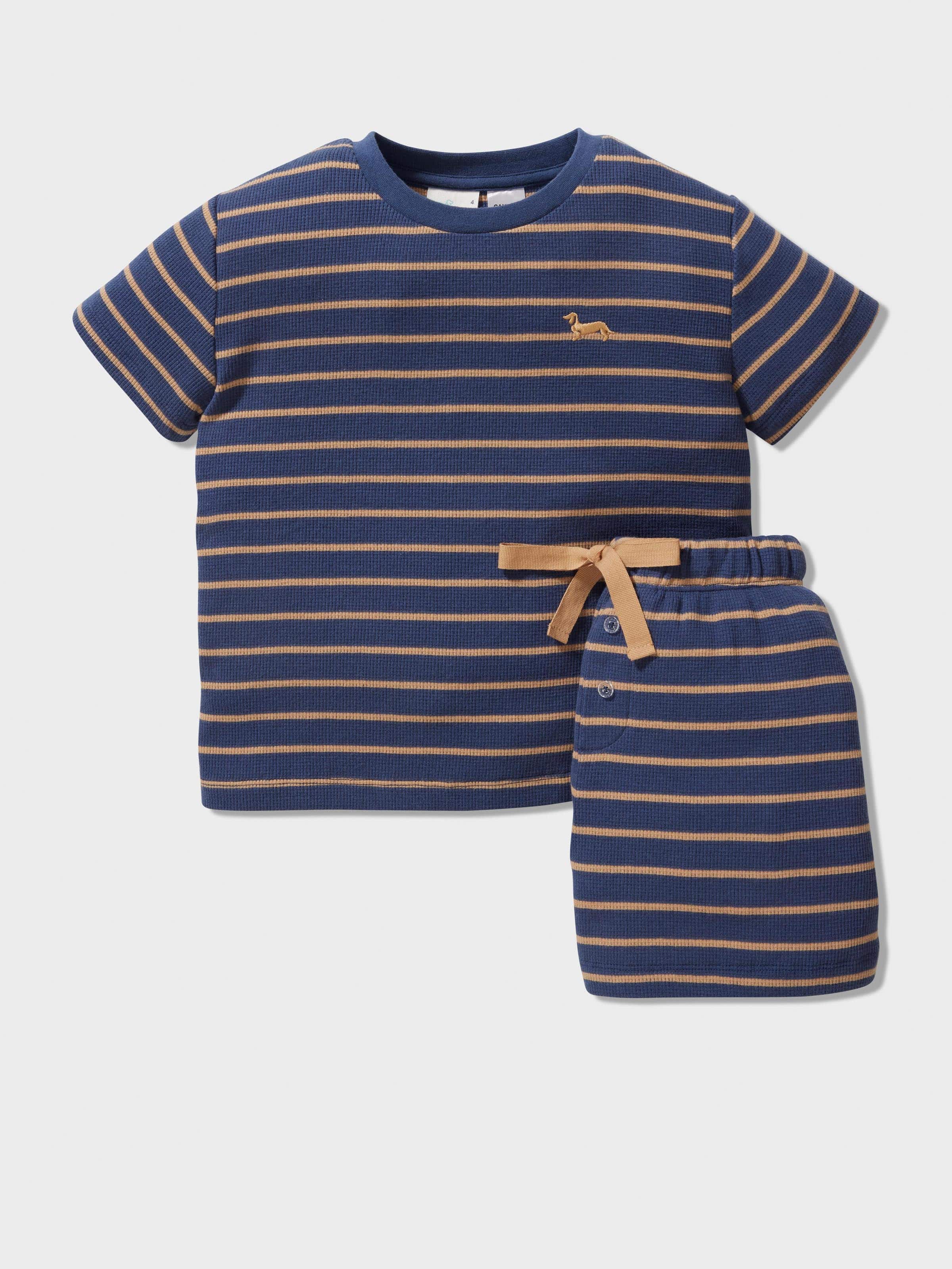 Jnr Boys Waffle Short Pj Set
