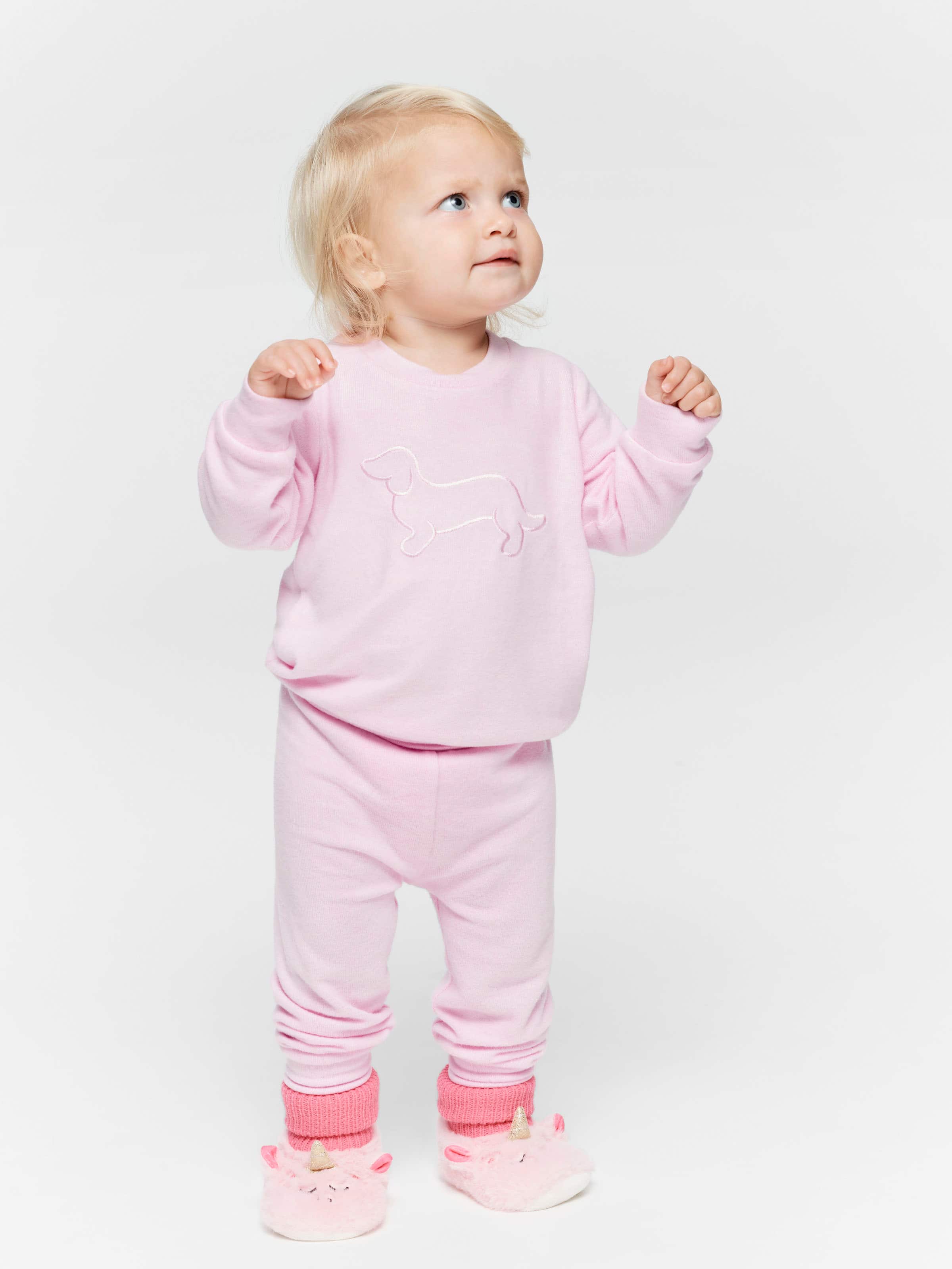 Baby Girls Pink Plush Pj Set