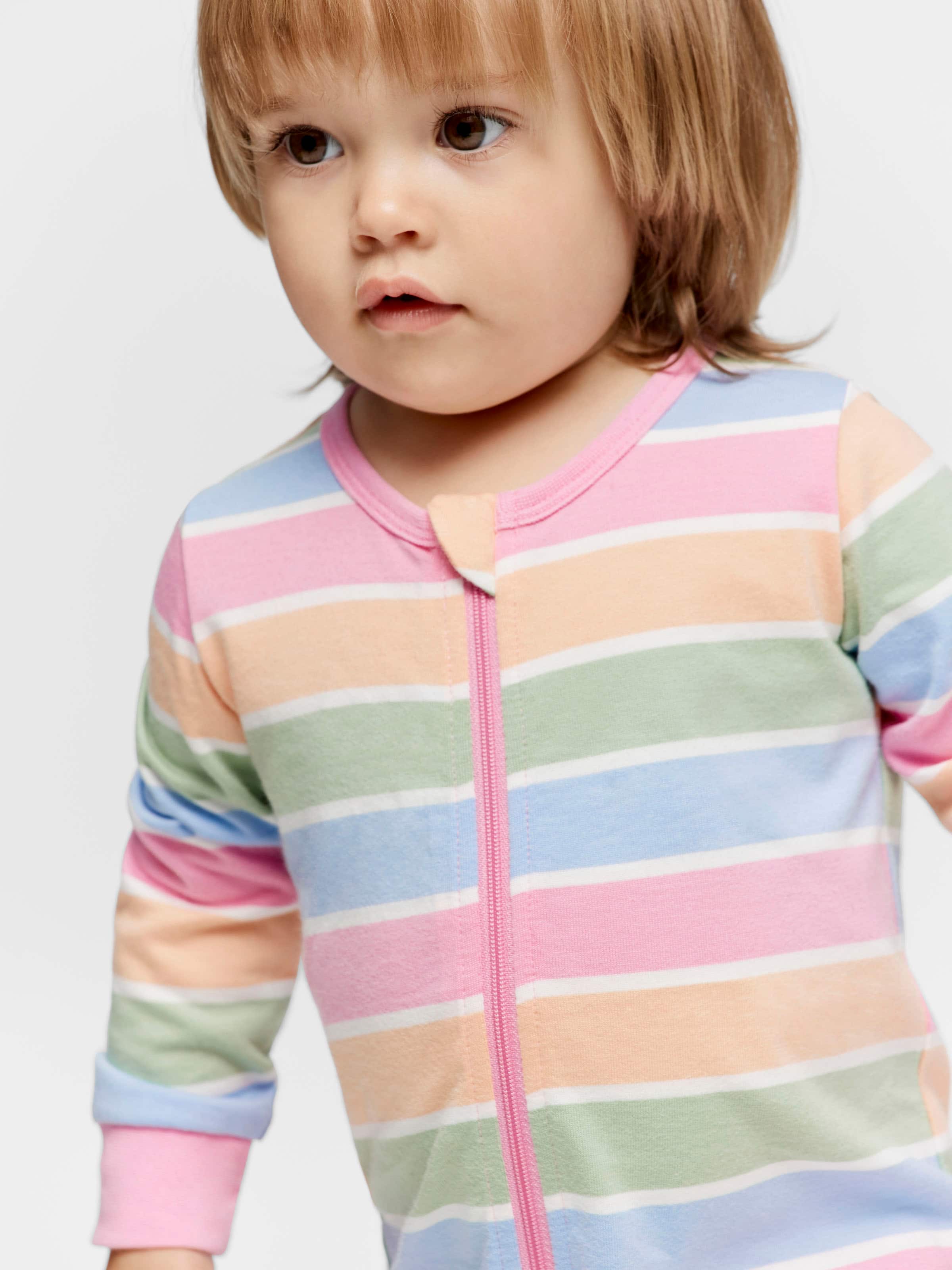 Baby Girl Pastel Stripe Onesie
