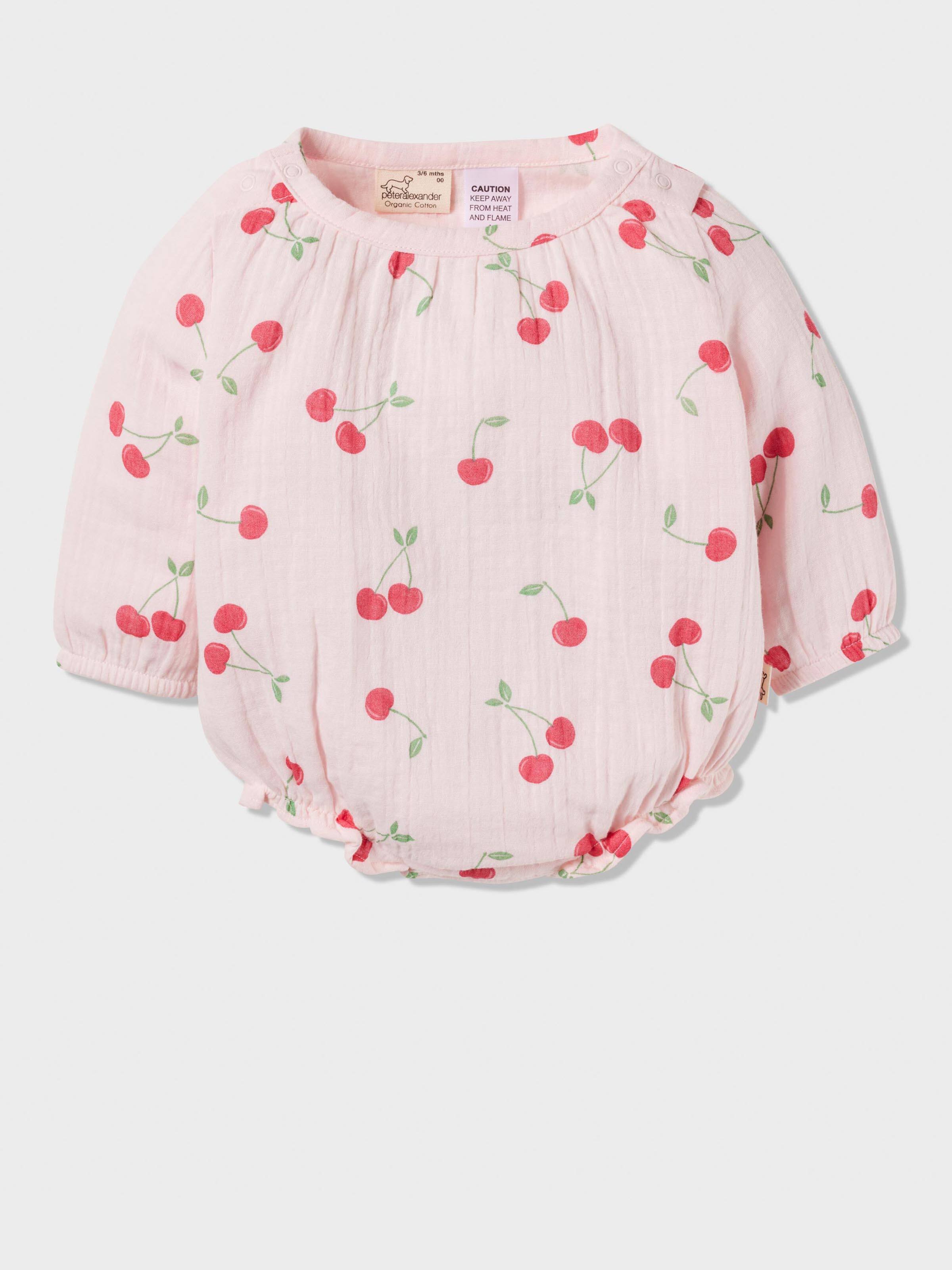 Baby Organics Muslin Cherry Romper