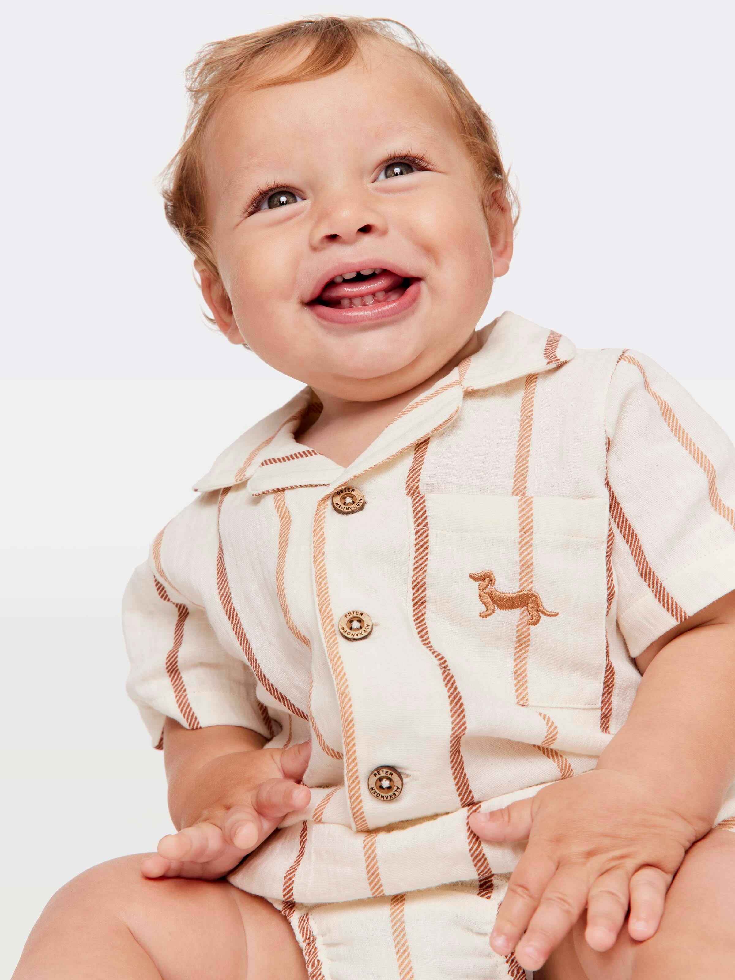 Baby Organic Stripe Muslin Pj Set
