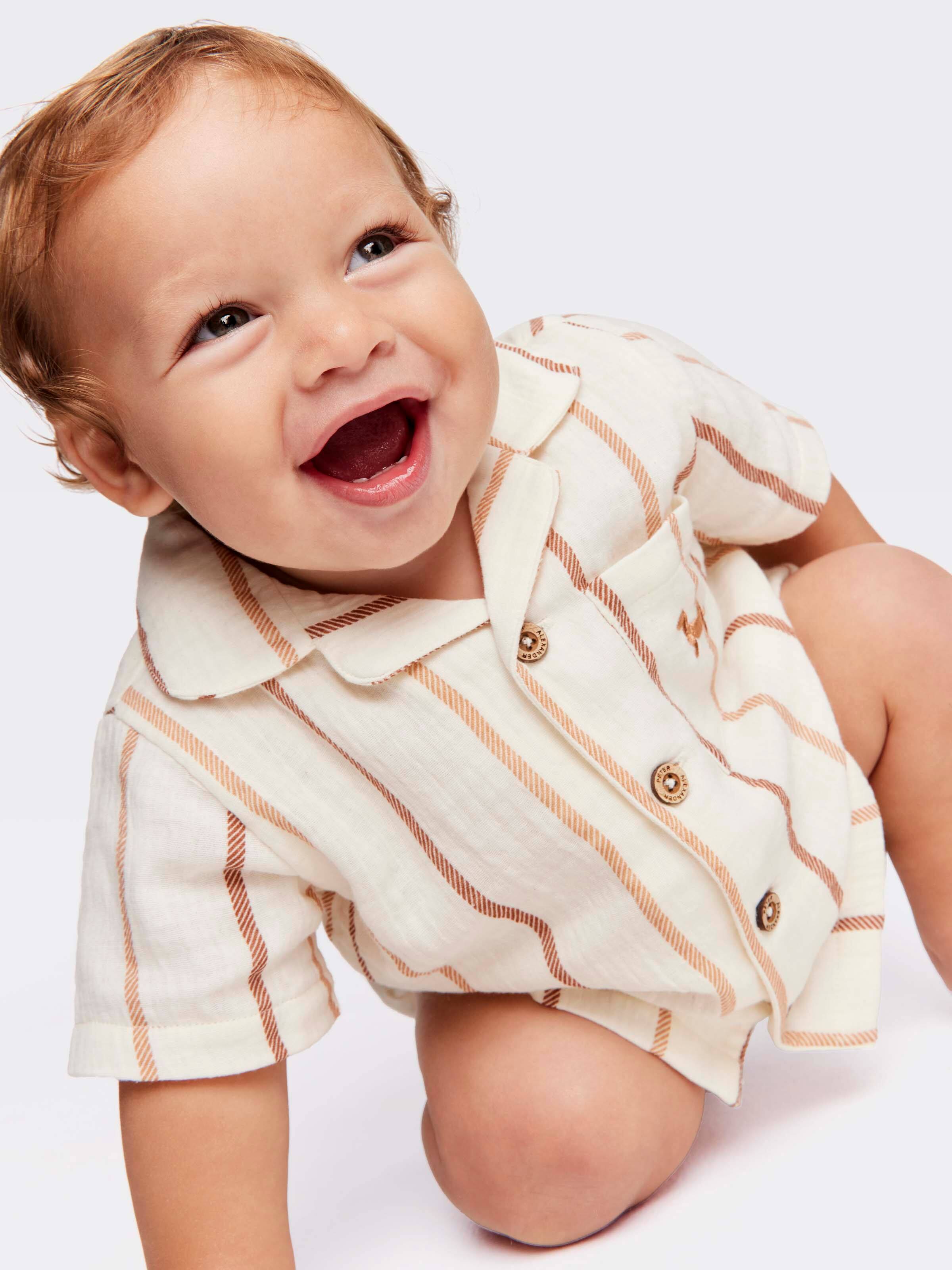 Baby Organic Stripe Muslin Pj Set