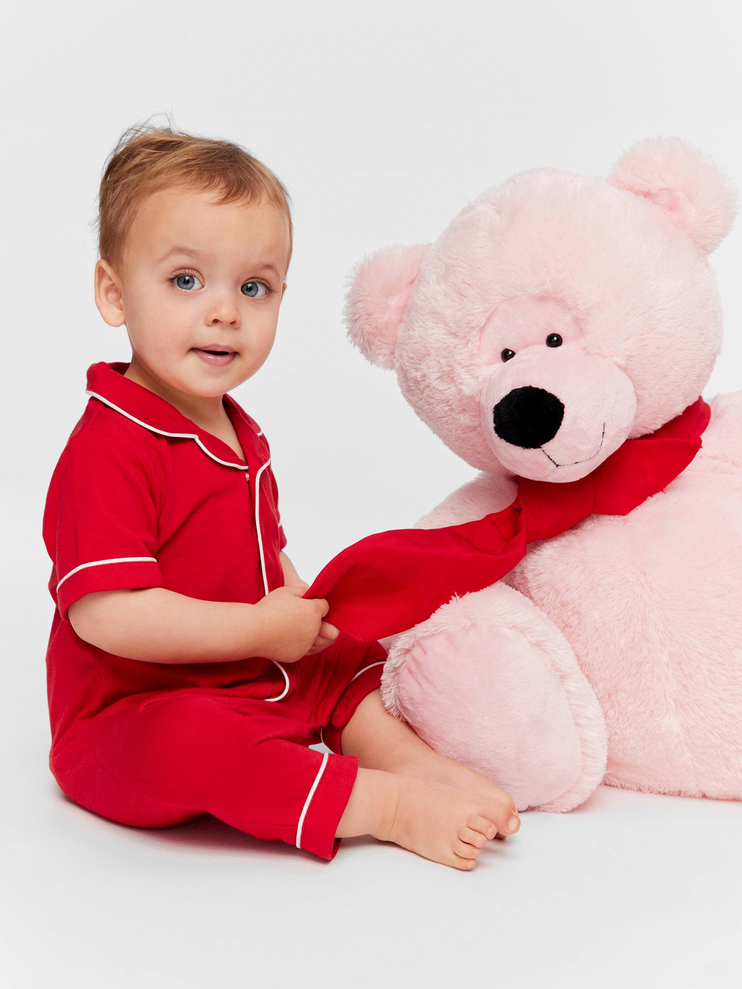 Baby Red Bamboo Classic Romper
