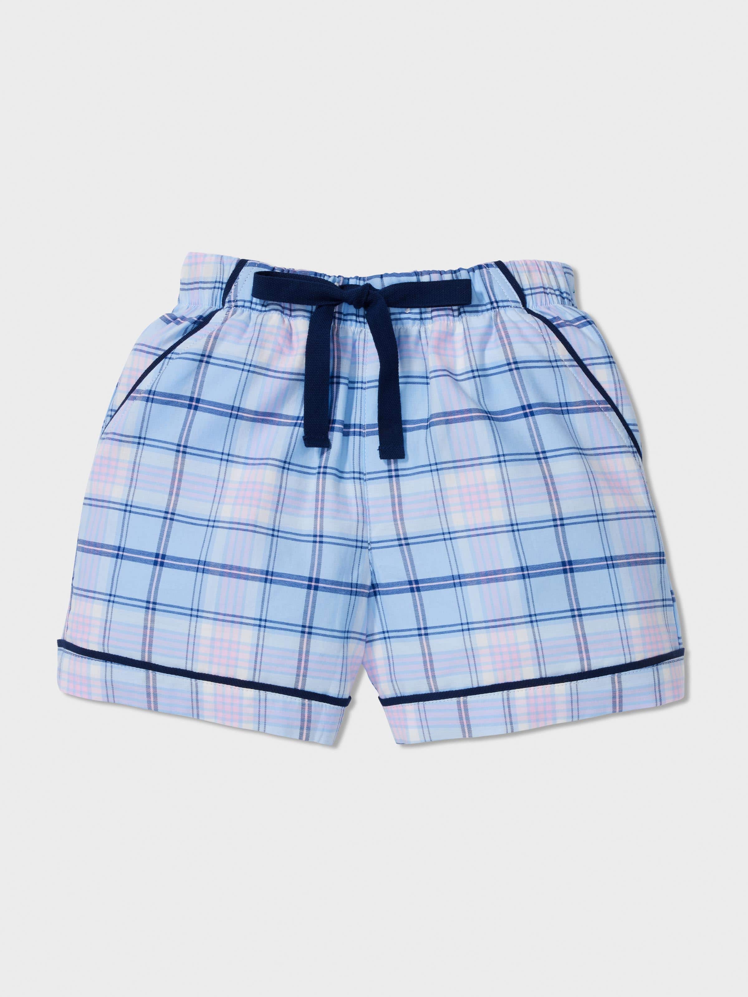 Jnr Girls Soft Check Short Pj Set