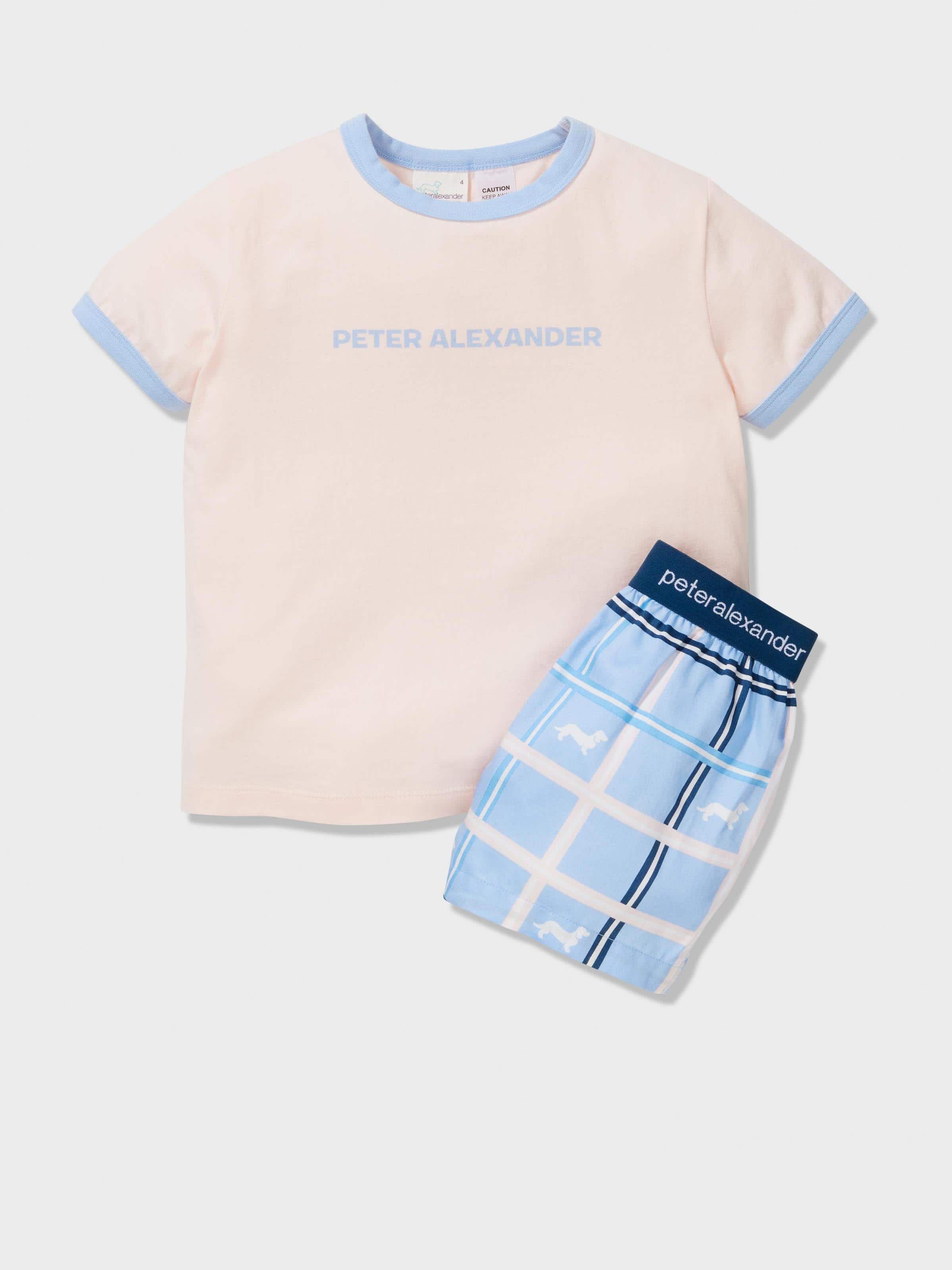 Jnr Girls Pink Check Pj Set