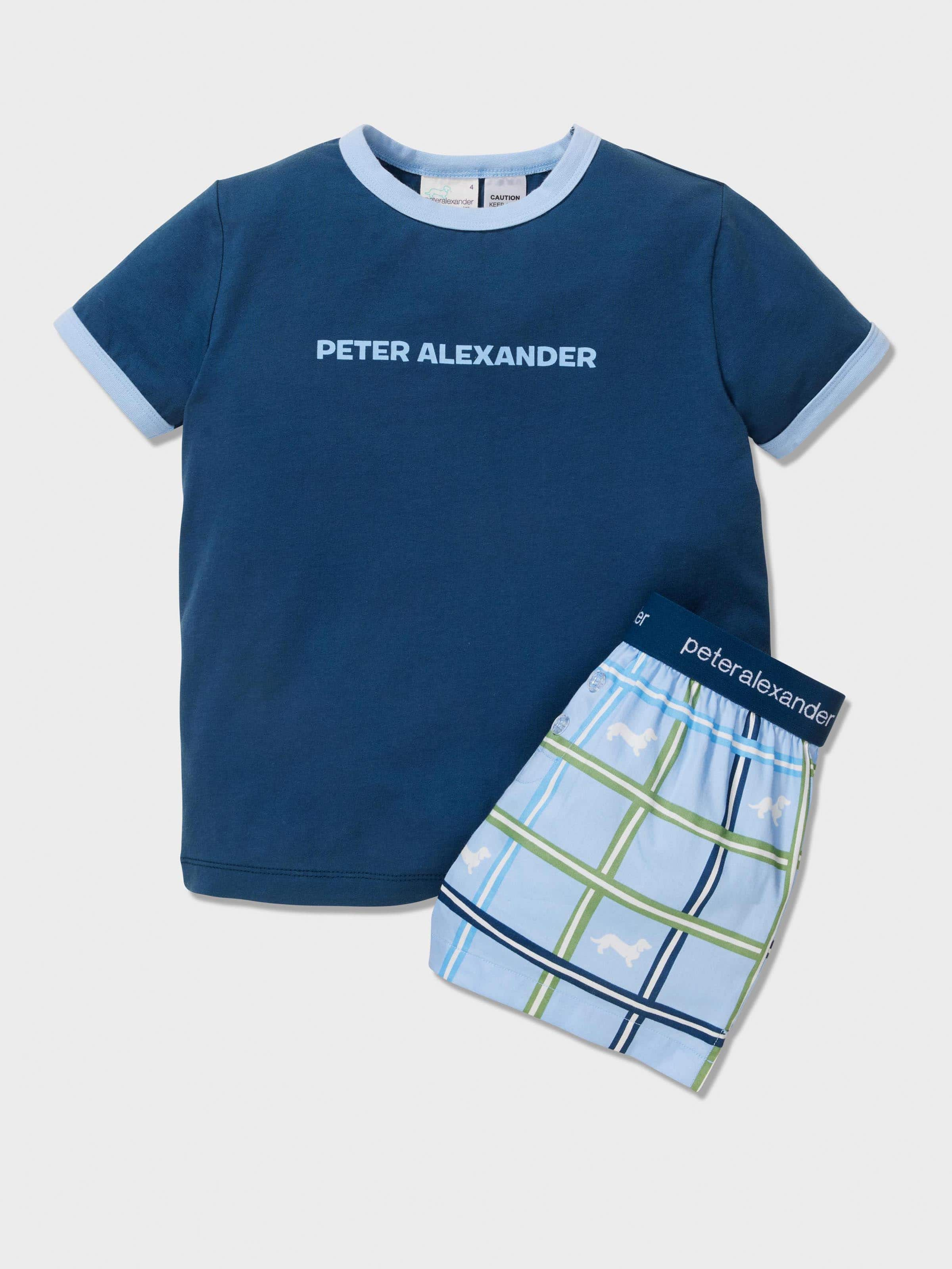 Boys Blue Check Pj Set