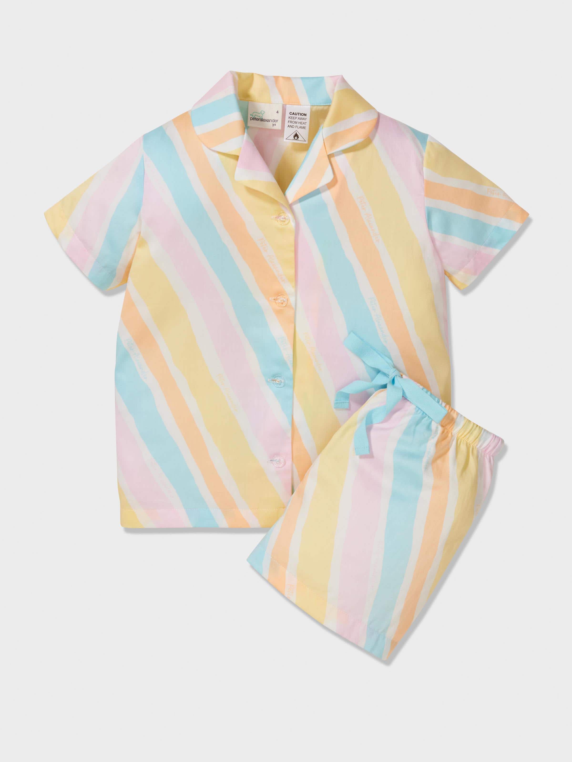 Girls Pastel Stripe Pj Set