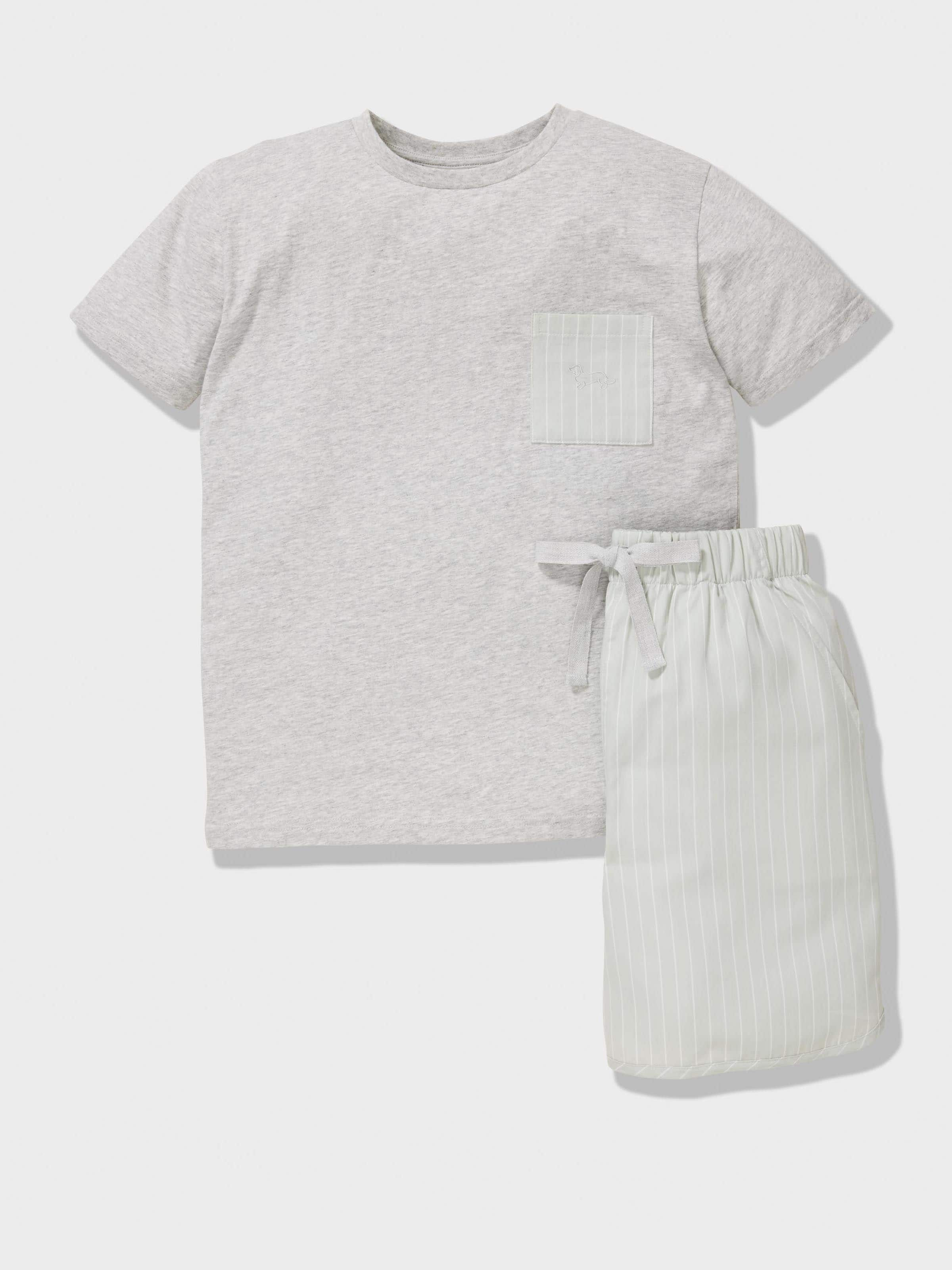 Boys Sage Stripe Pj Set