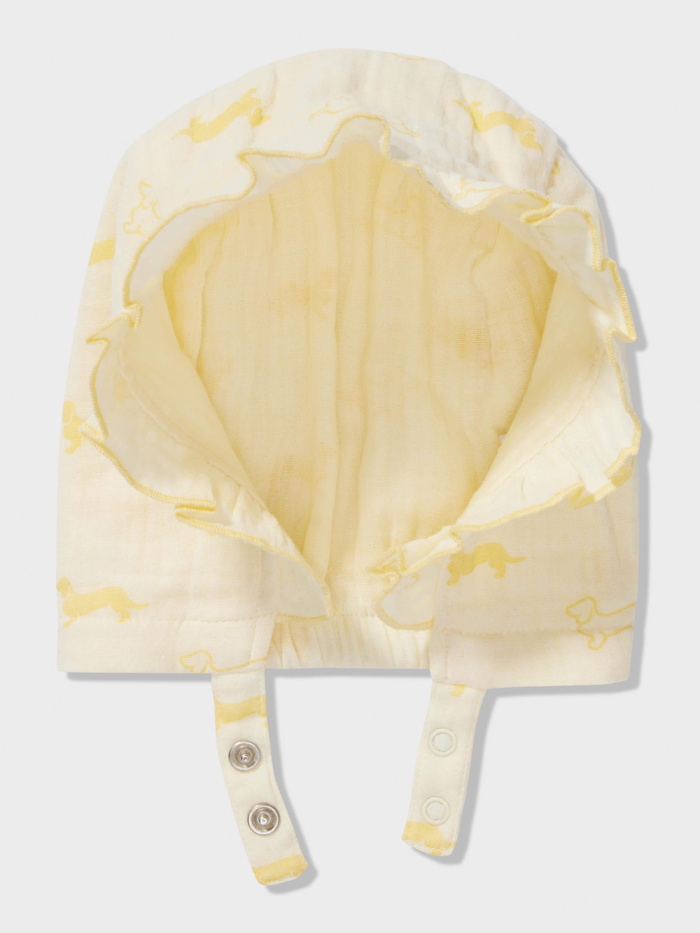Baby Lemon Penny Print Bonnet