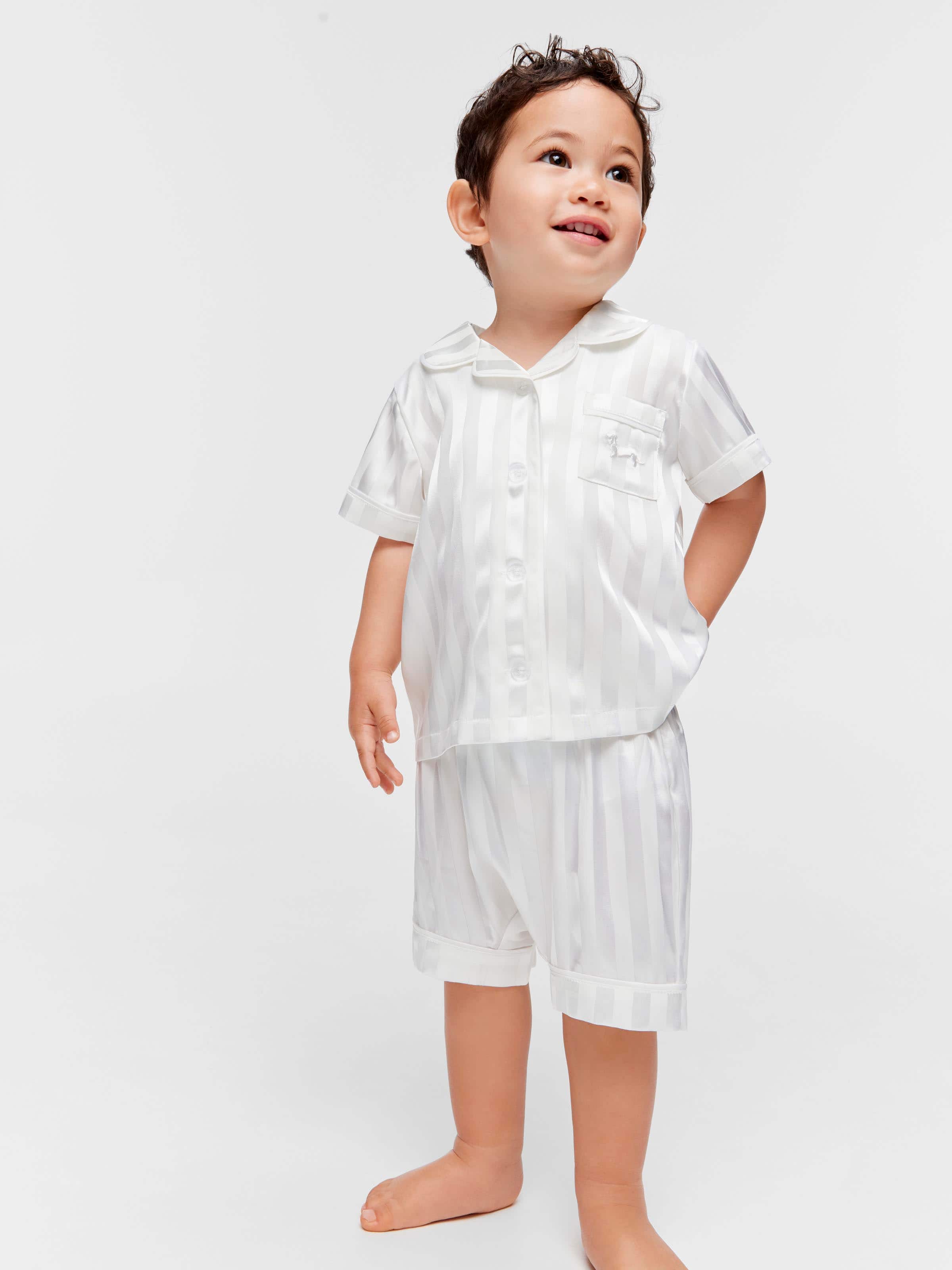 Baby Classic White Satin Pj Set