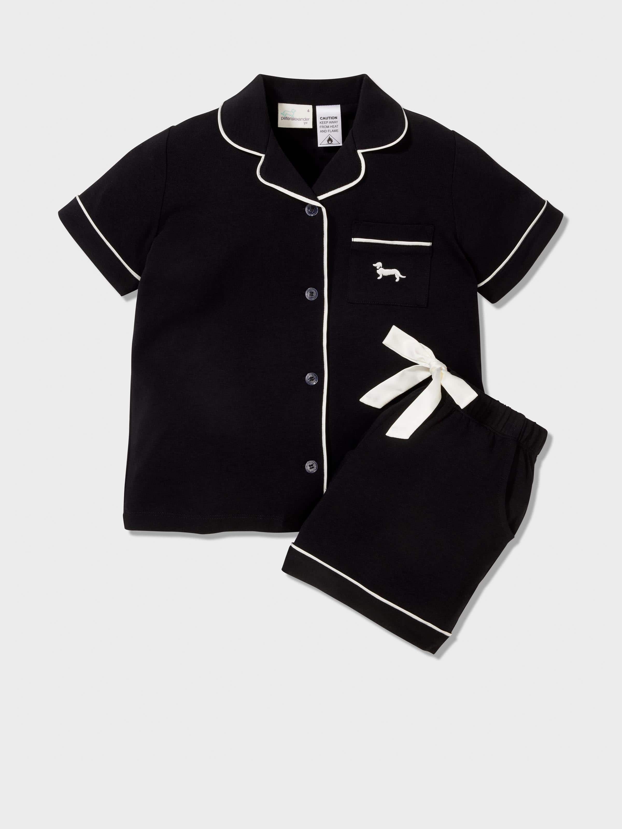 Jnr Girls Black Bamboo Pj Set