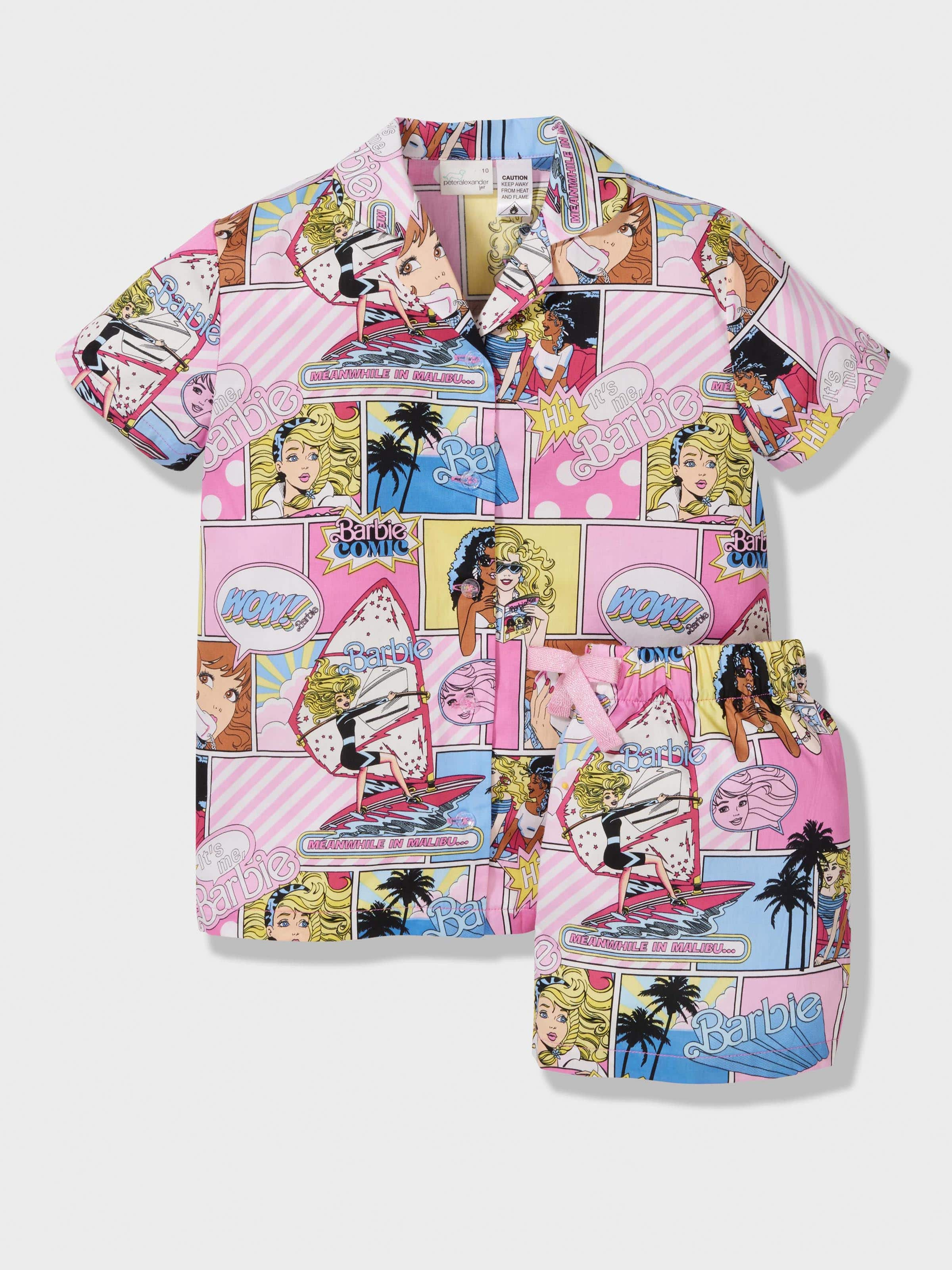 Girls Barbie Comic Pj Set