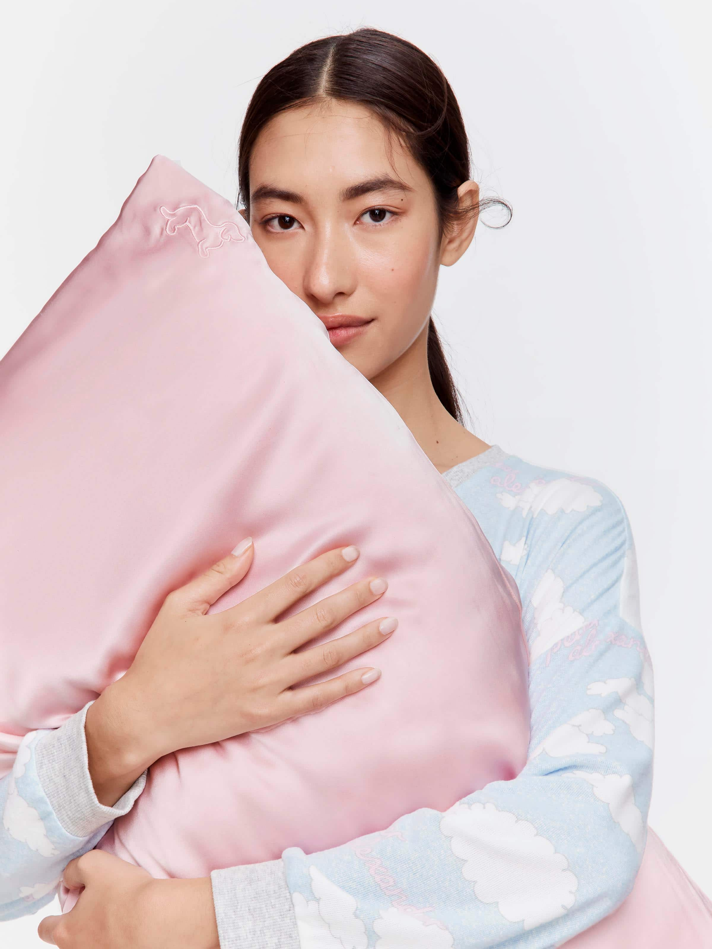 Pink silk pillows sale