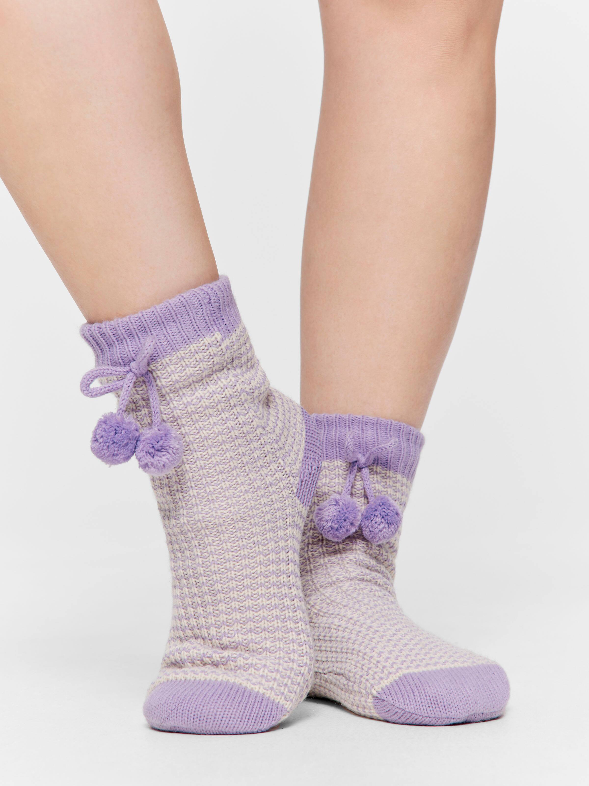 Lilac Stripe Chunky Sock