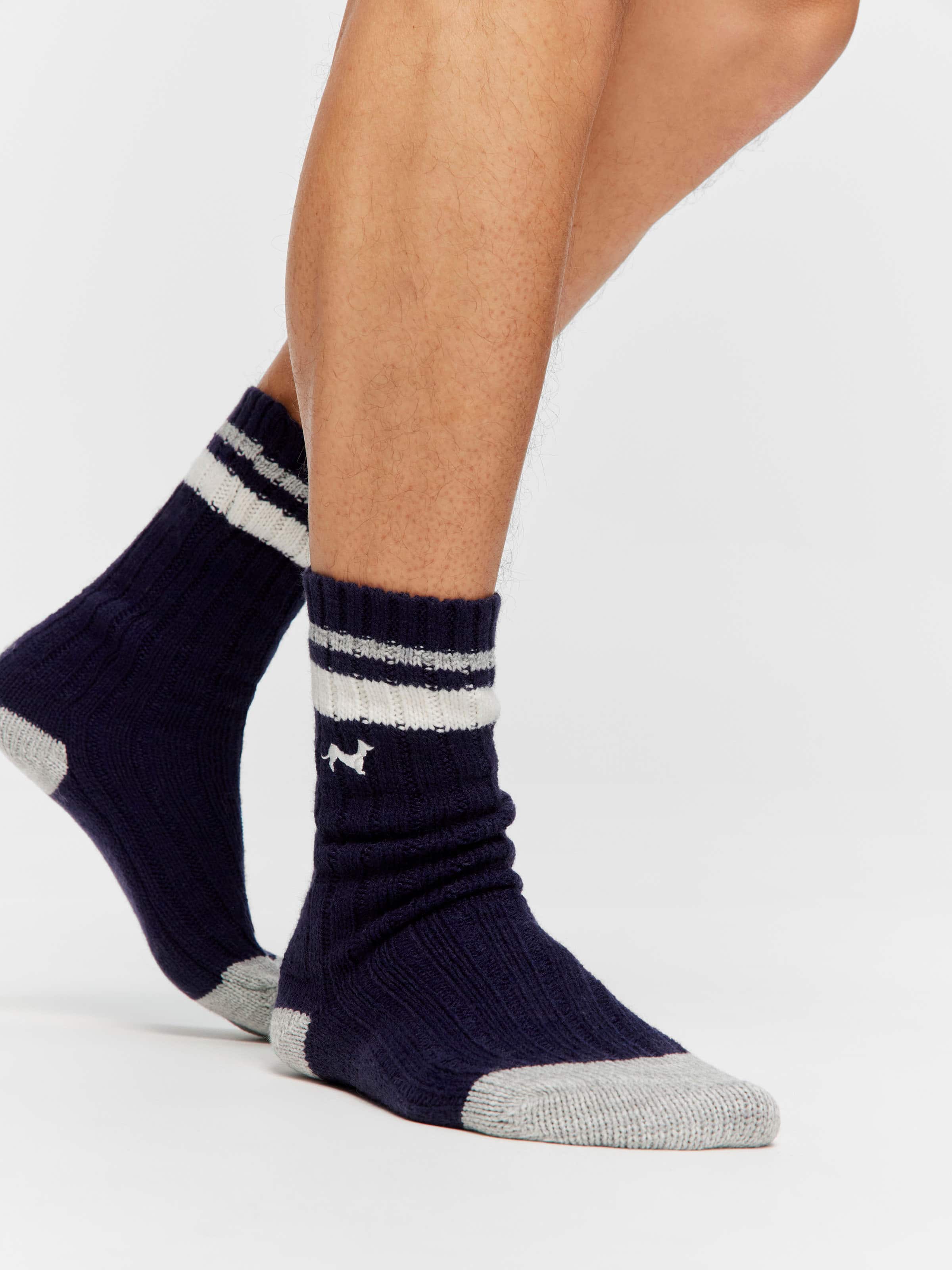 Navy Rib Sock