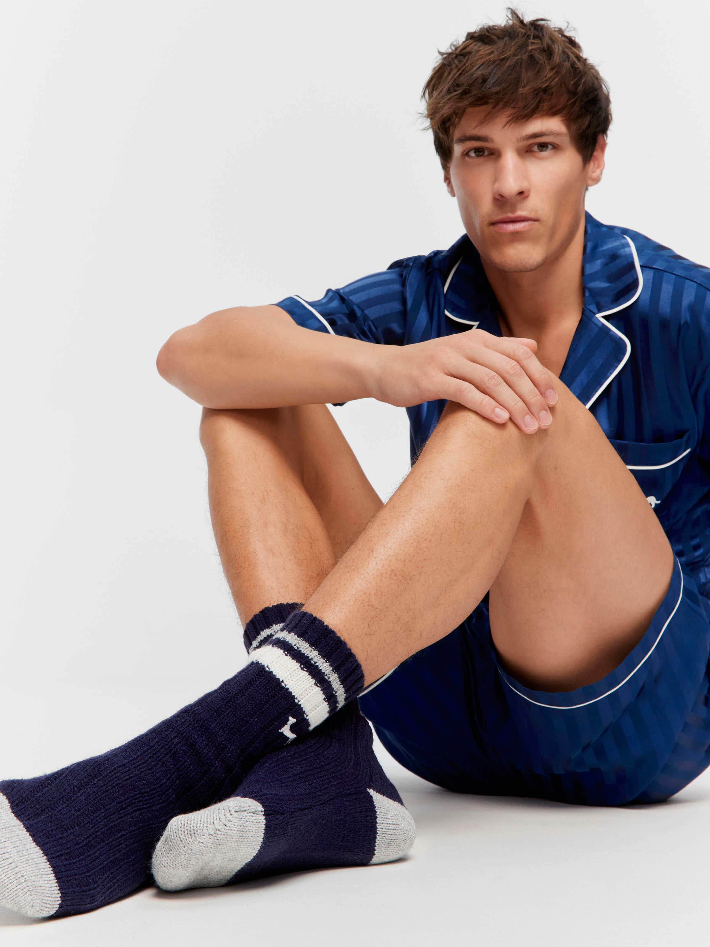 Navy Rib Sock