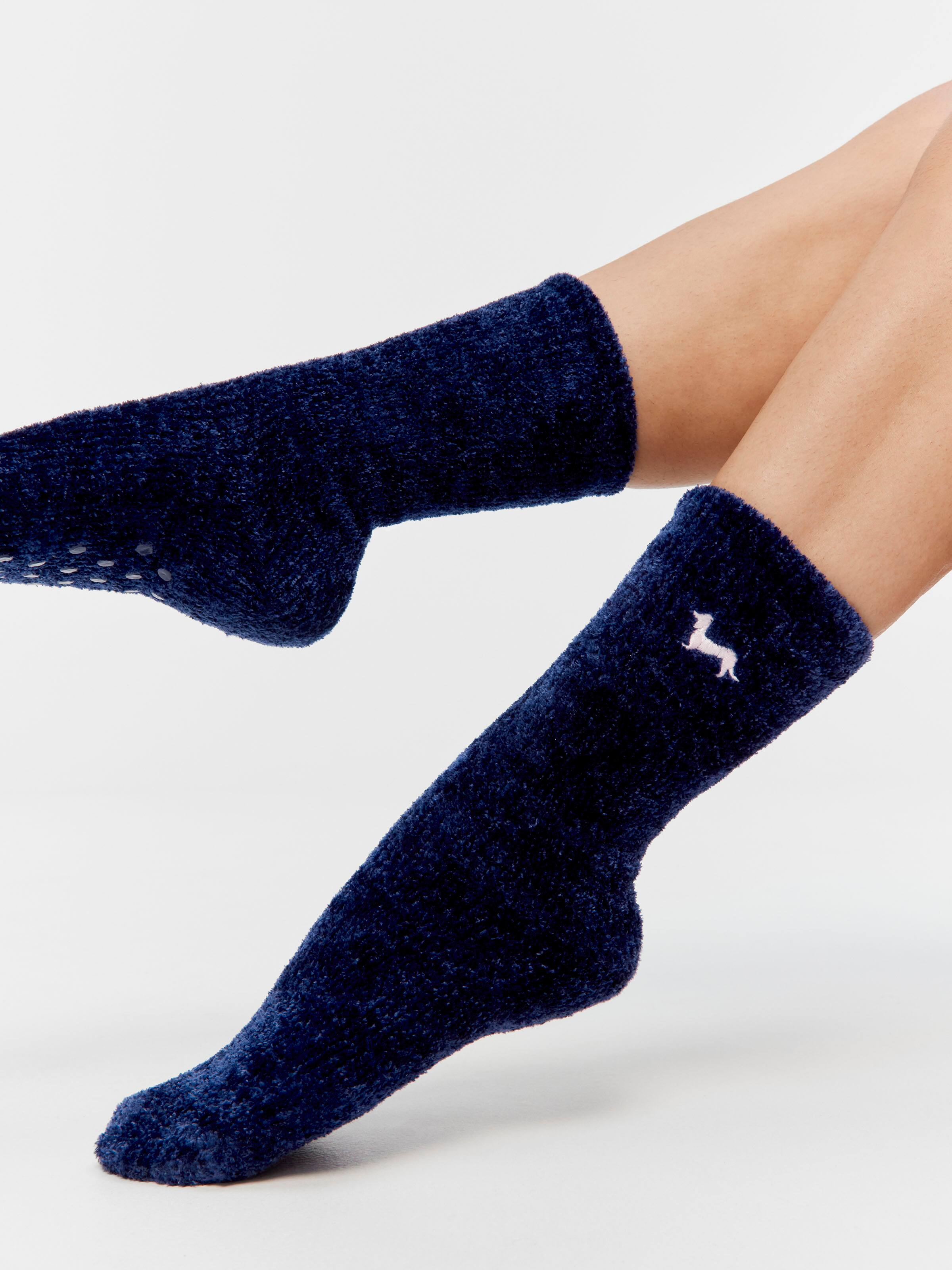Soft Chenille Navy Mid Sock