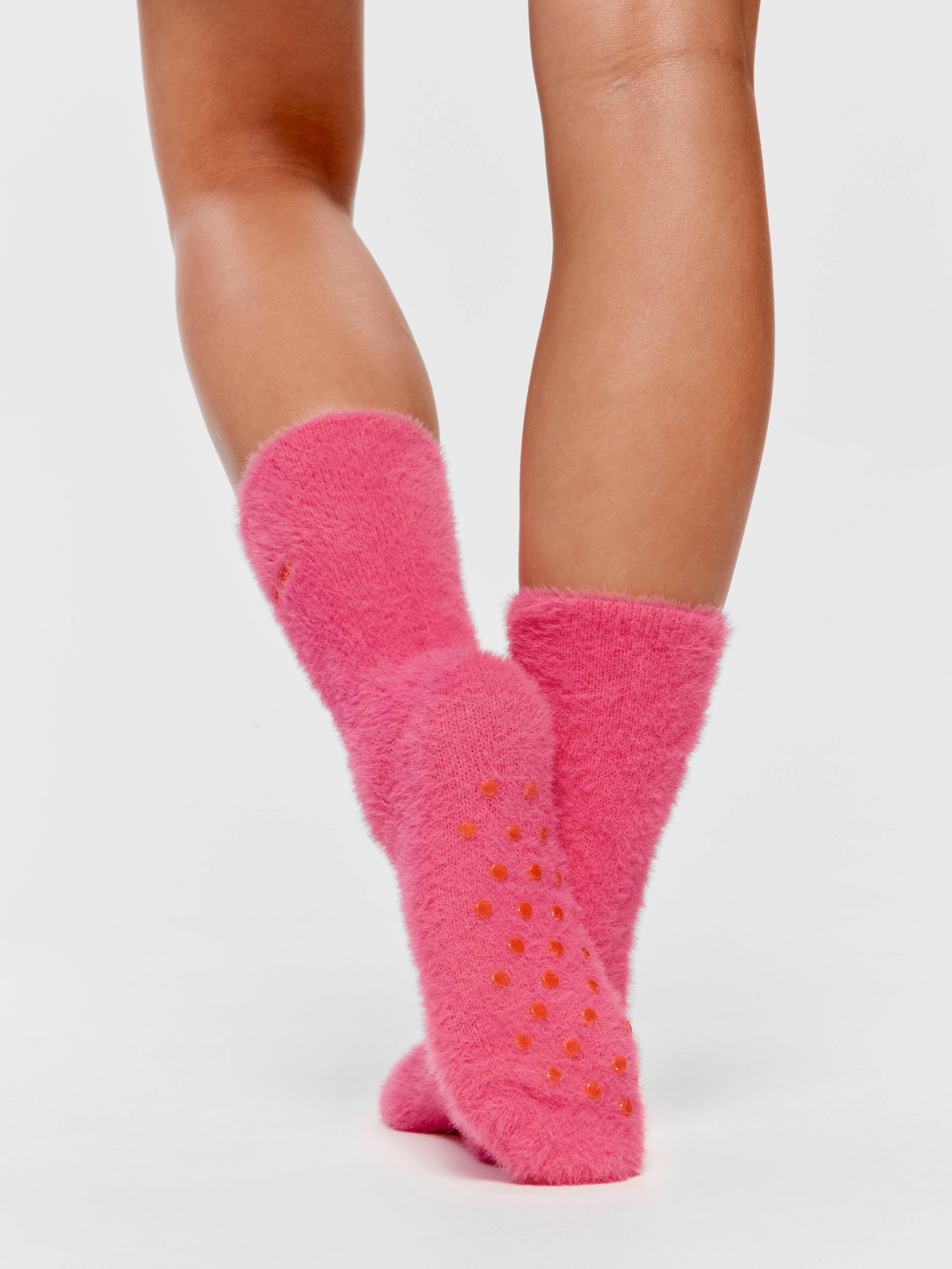 Soft Pink And Red Mink Sock