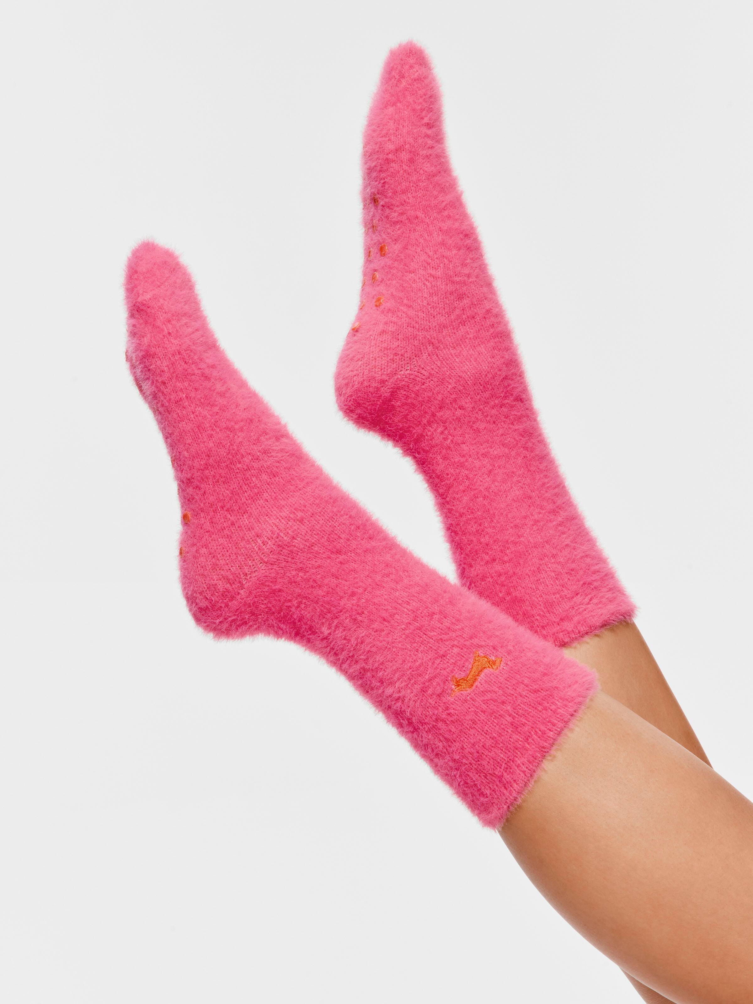 Soft Pink And Red Mink Sock