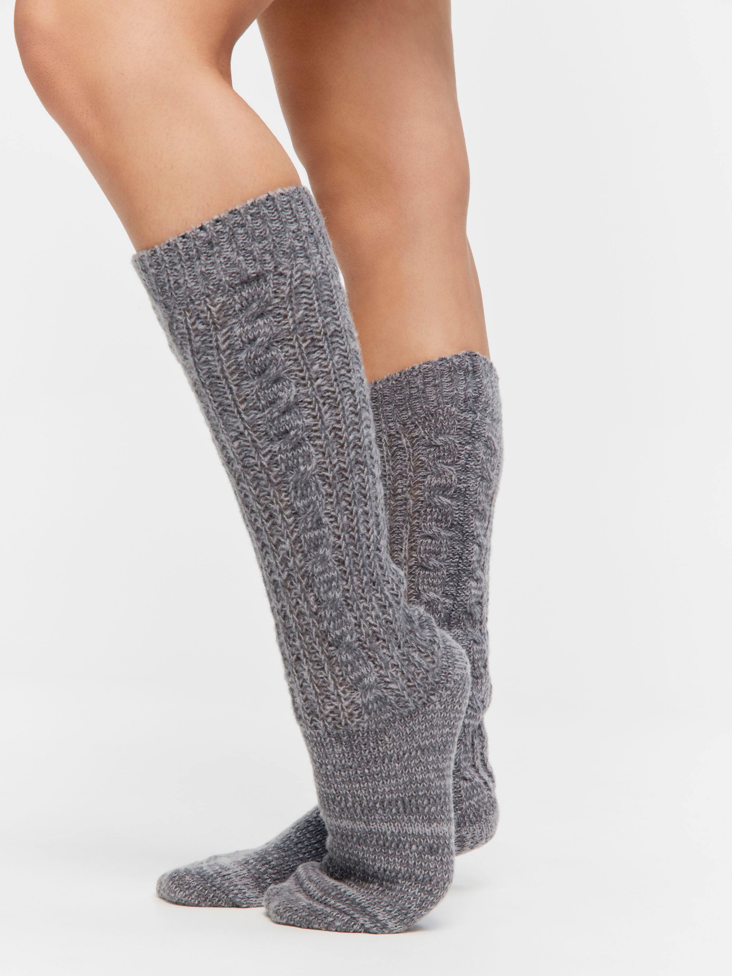 Charcoal Chunky Cable Sock
