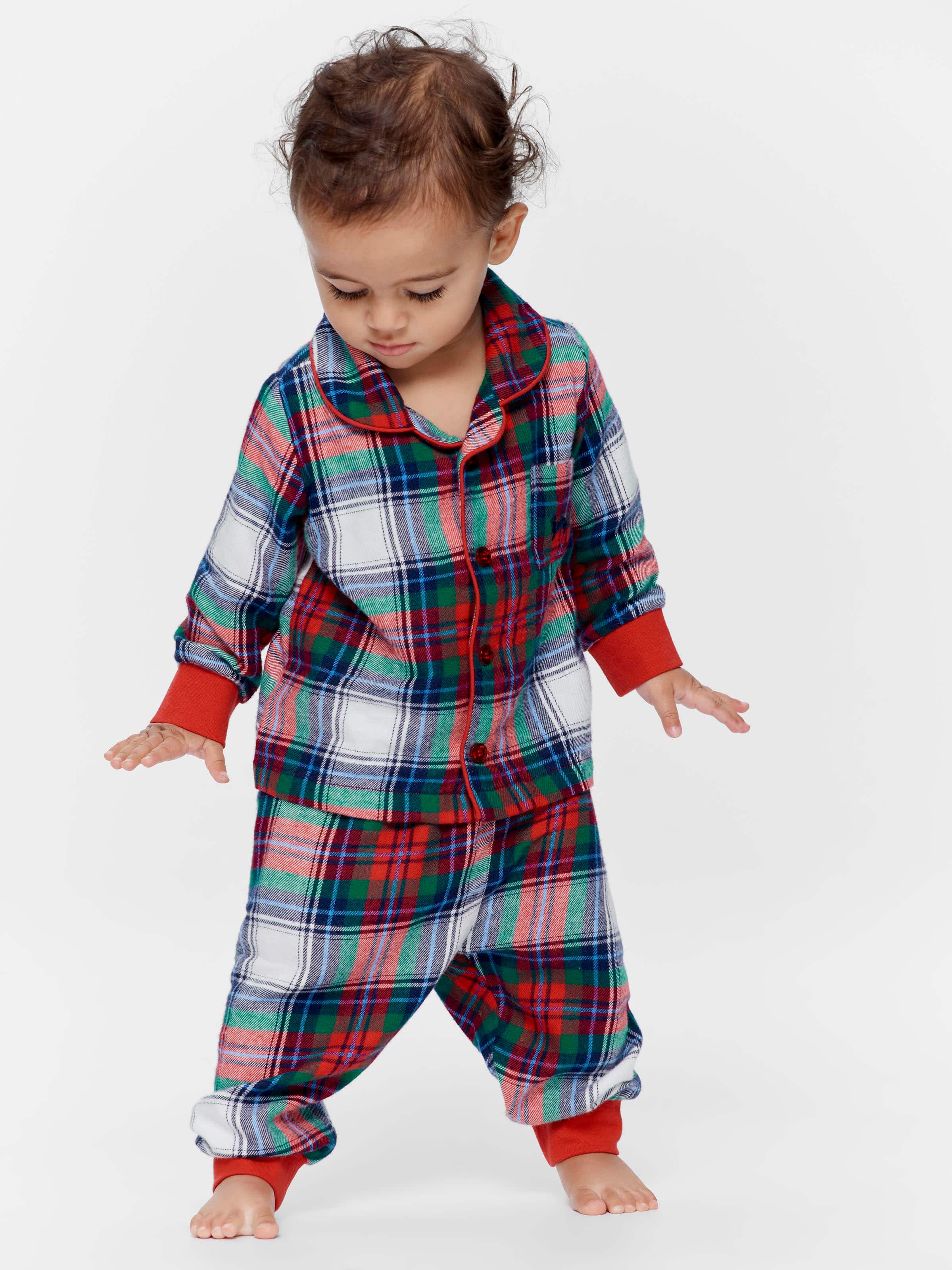 Baby Long Tartan Pj Set