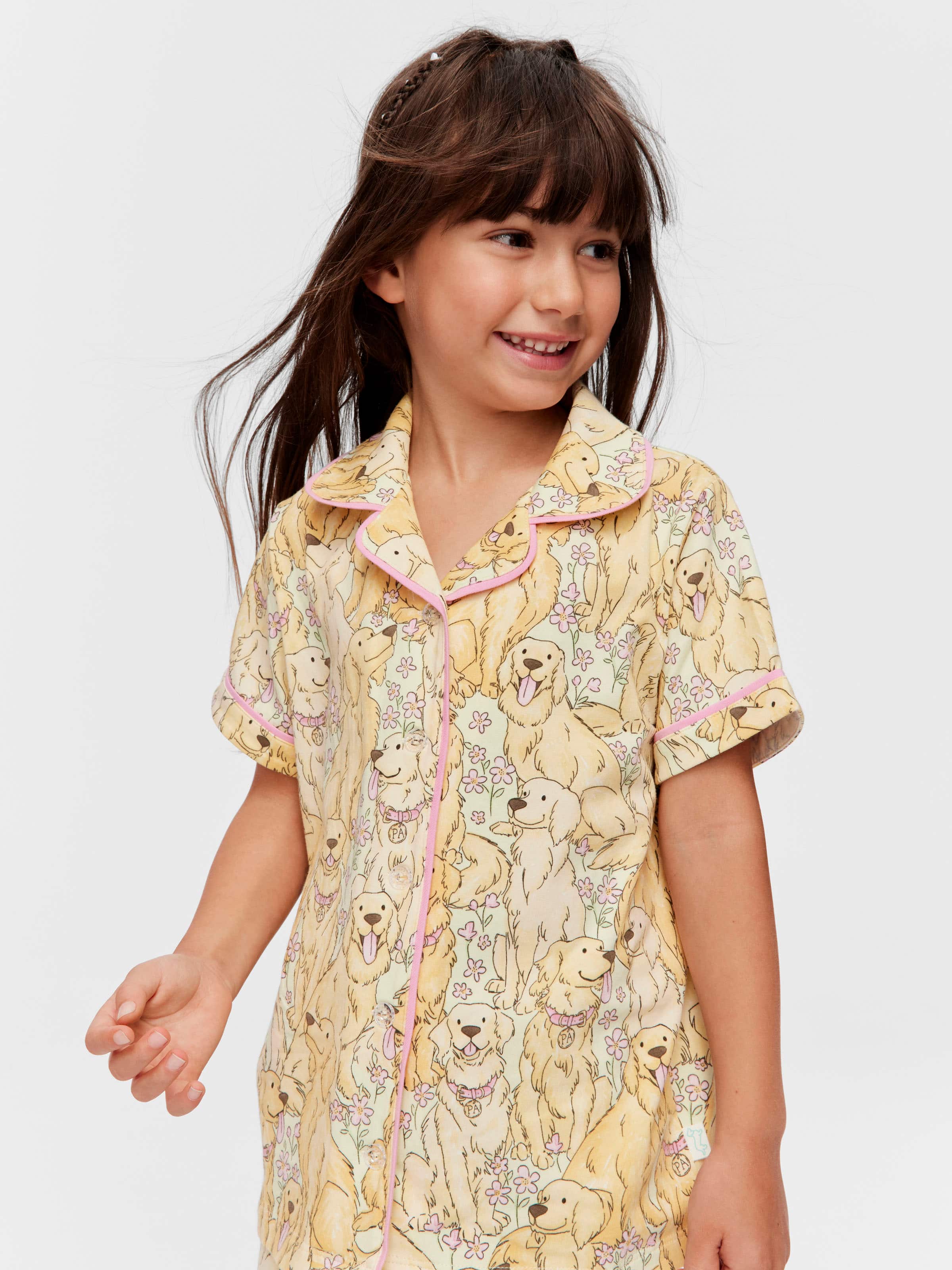 Jnr Girls Golden Retriever Classic Pj Set
