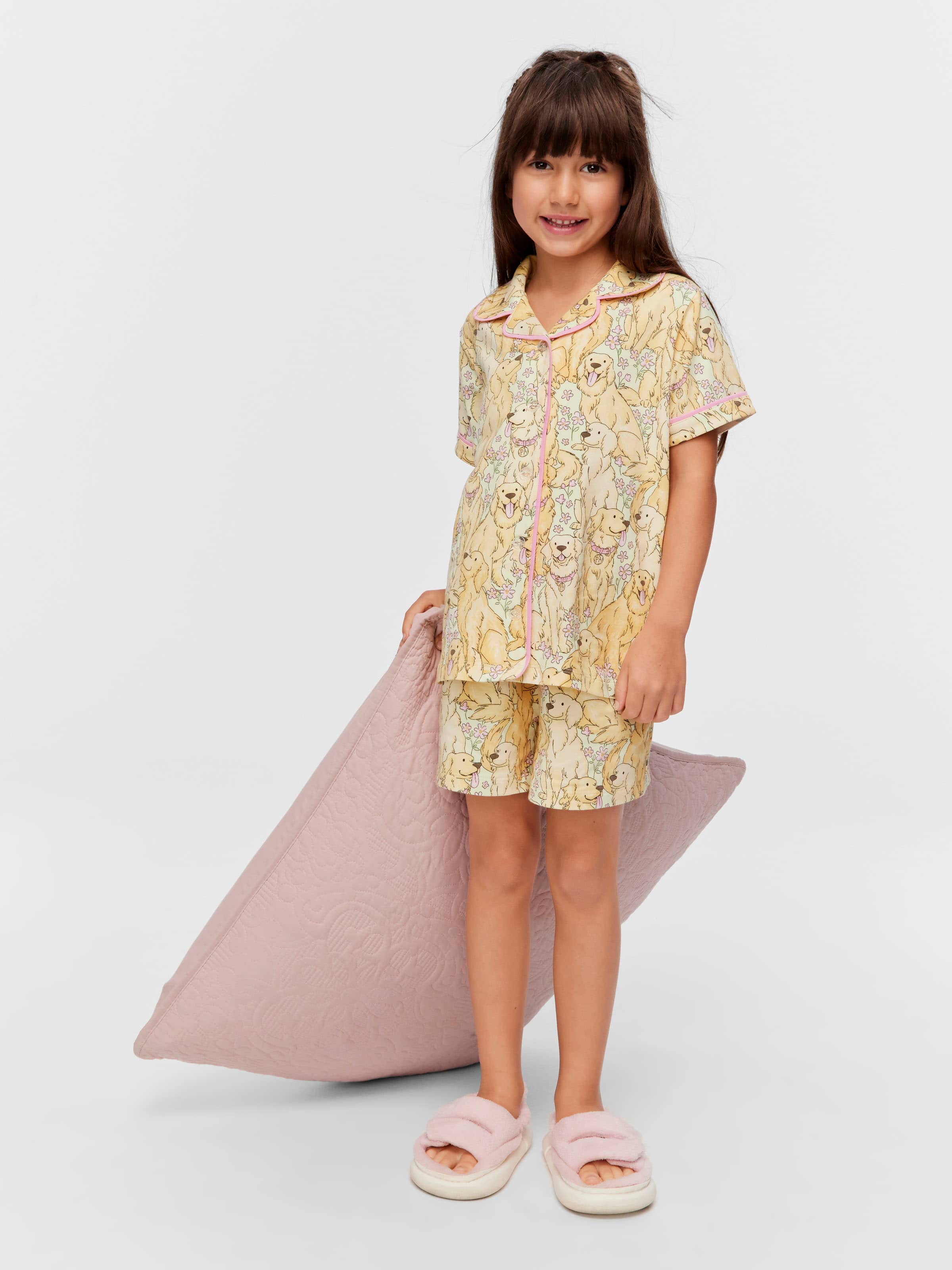 Jnr Girls Golden Retriever Classic Pj Set