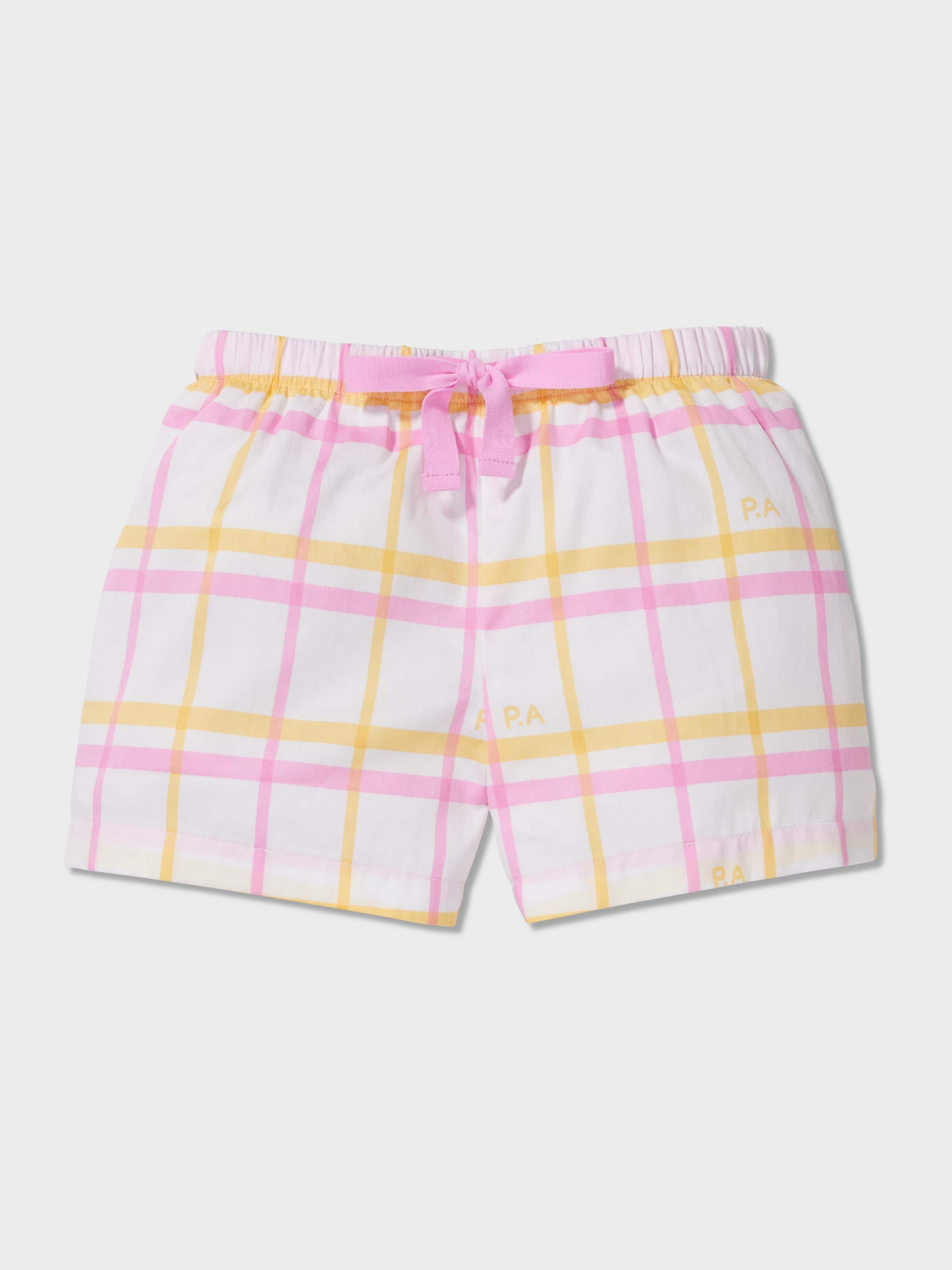 Jnr Girls Pink Check Pj Set