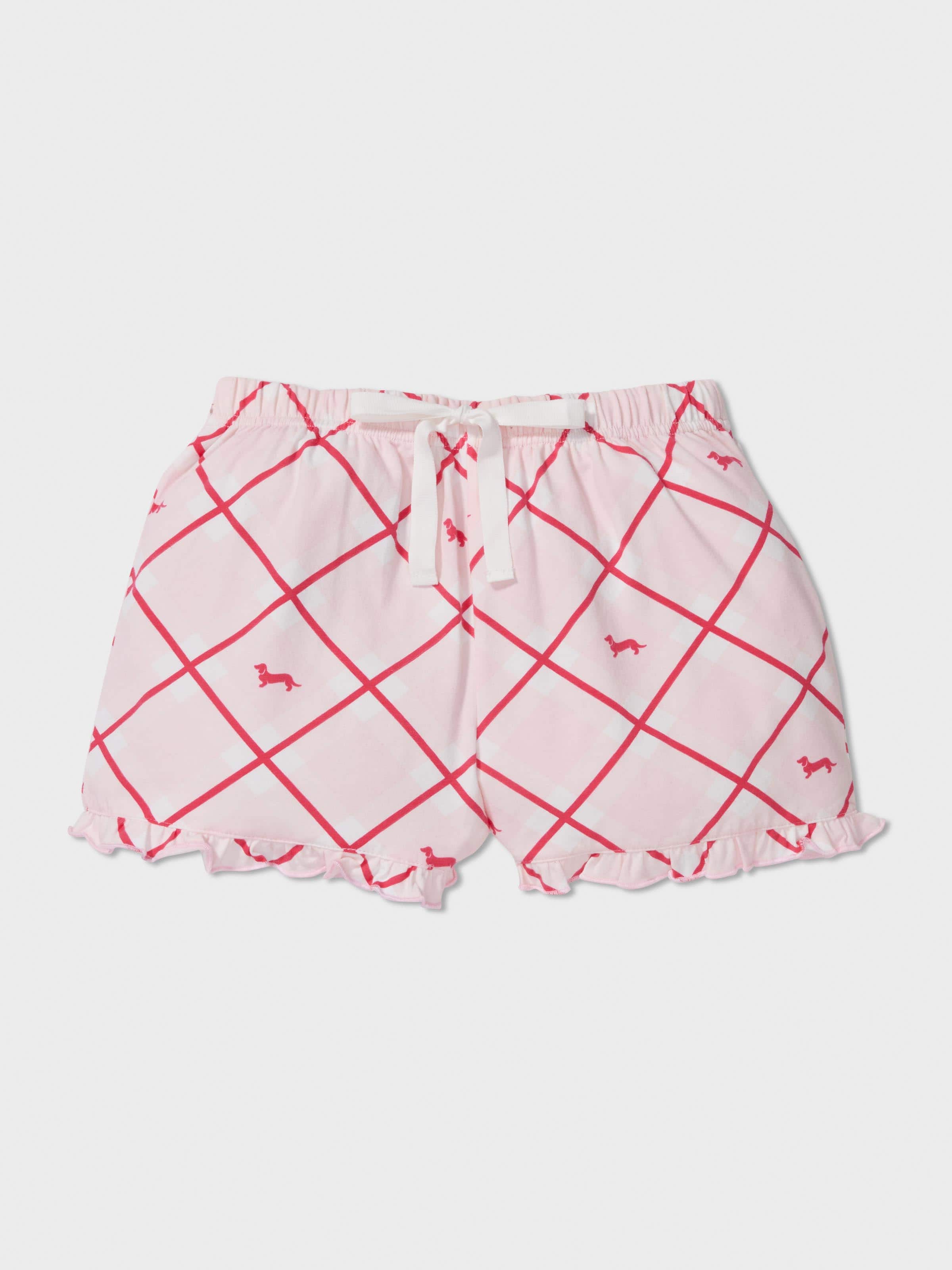 Girls Red Penny Check Pj Set