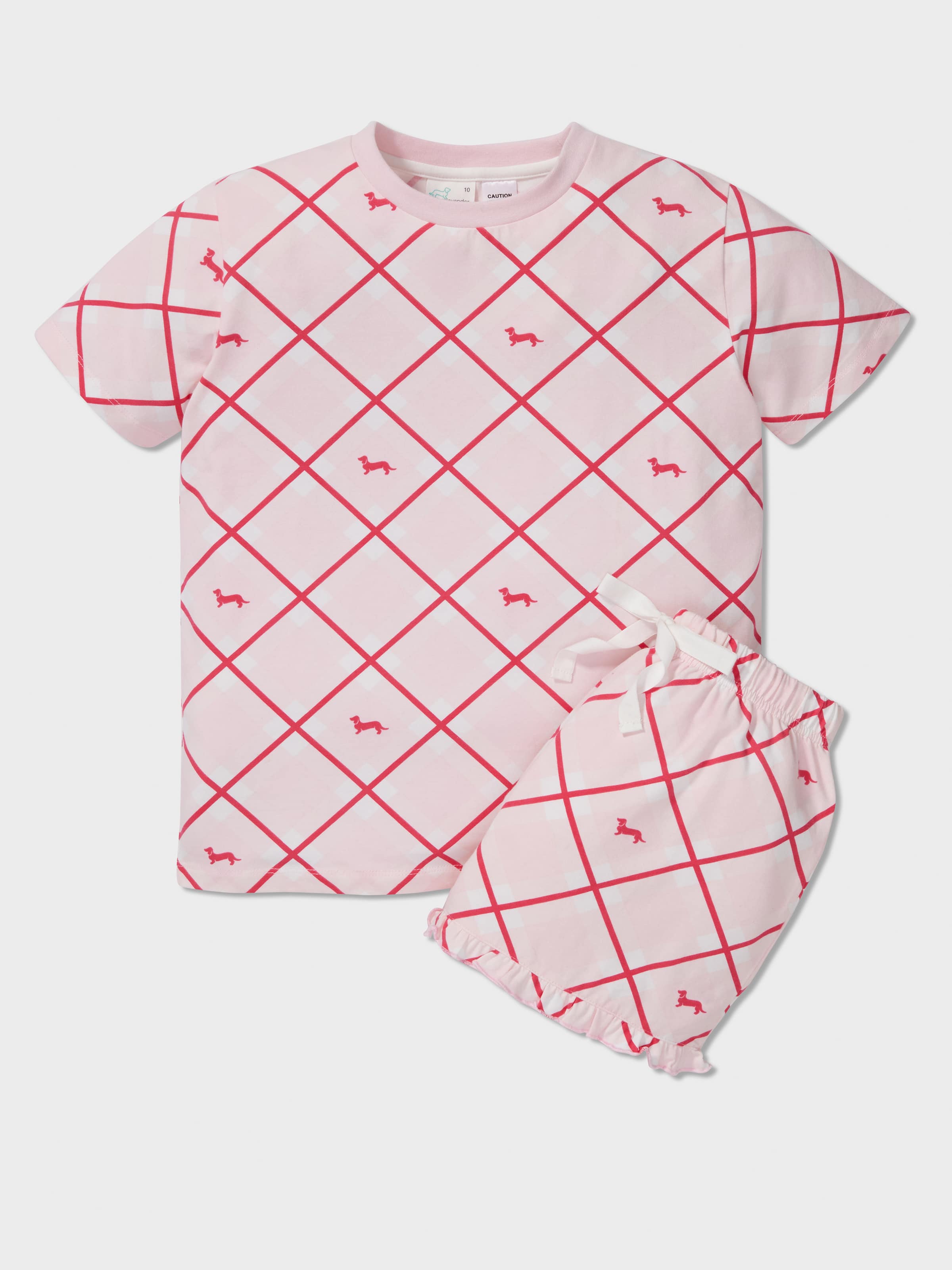 Girls Red Penny Check Pj Set