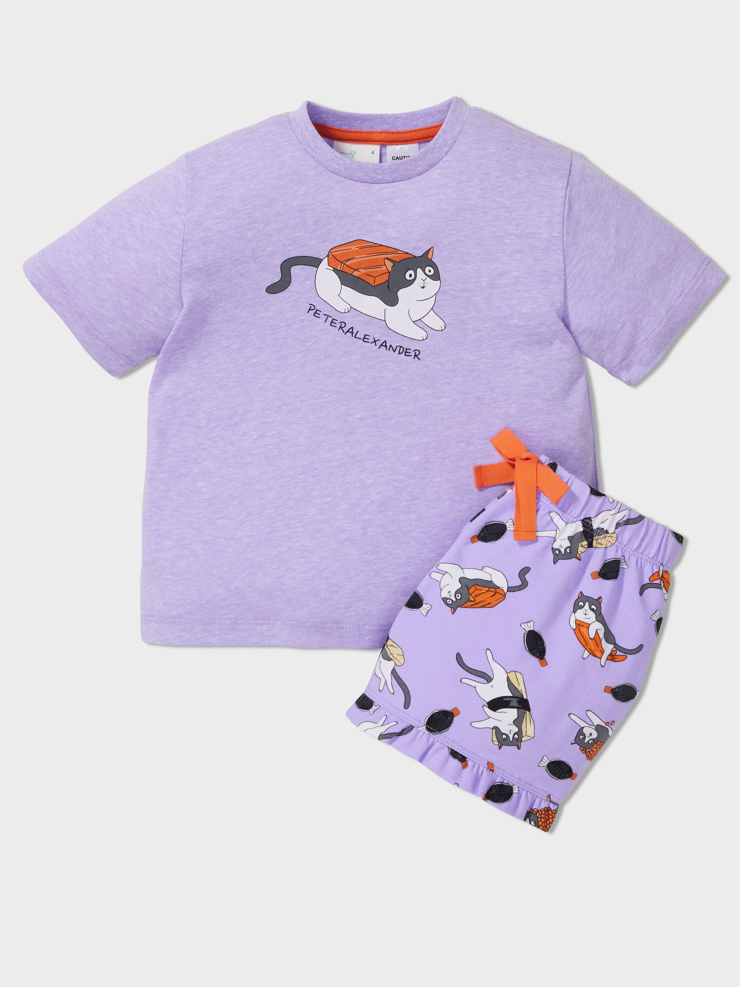 Girls Sushi Cat Pj Set