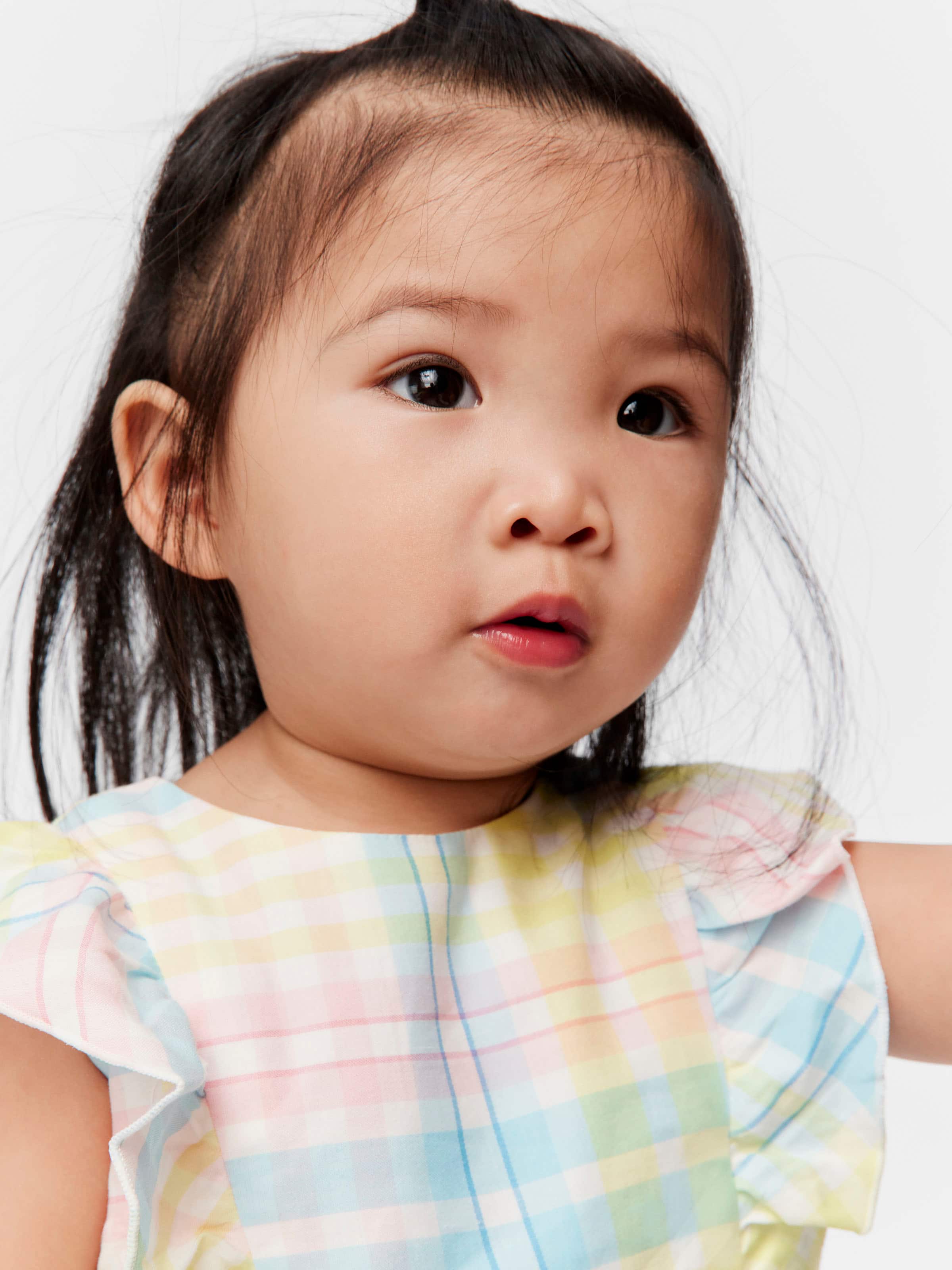 Baby Pastel Check Frill Romper