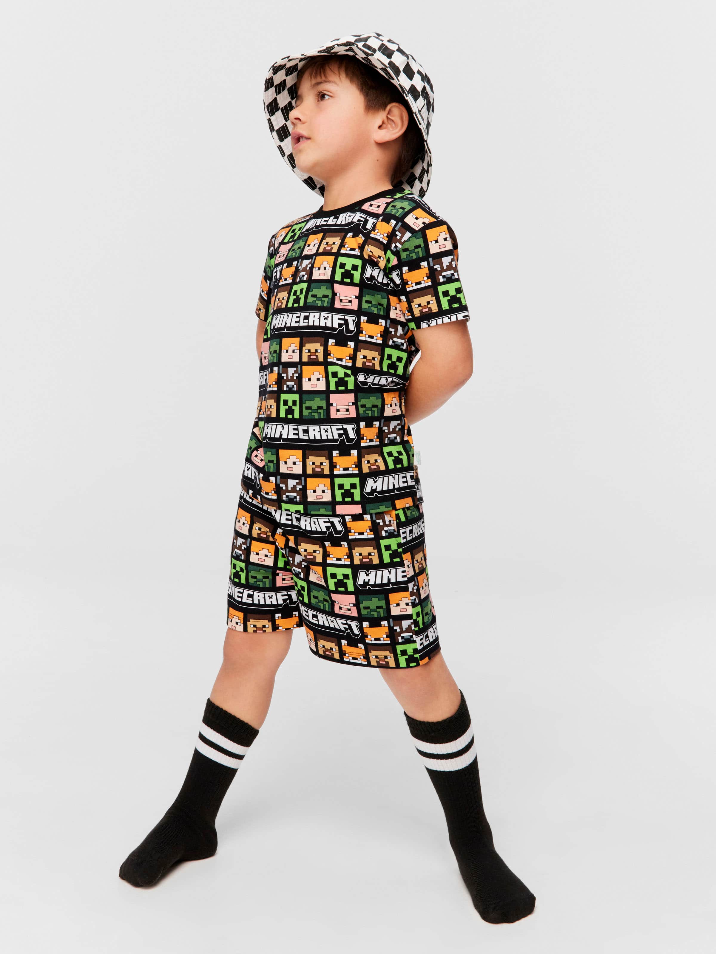 Jnr Kids Minecraft Print Pj Set