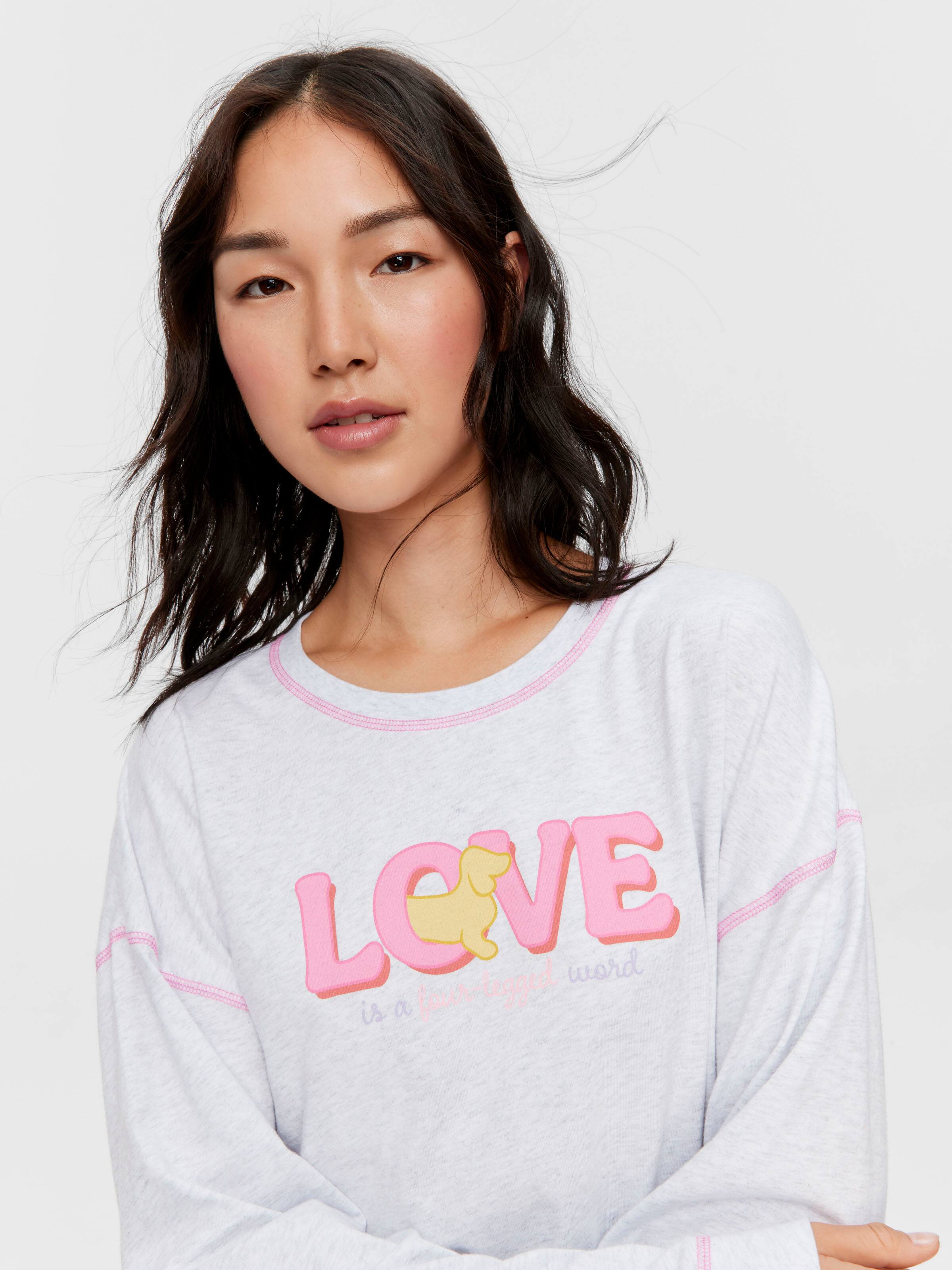 Love Is A 4 Legged Word Oversized Long Sleeve Top