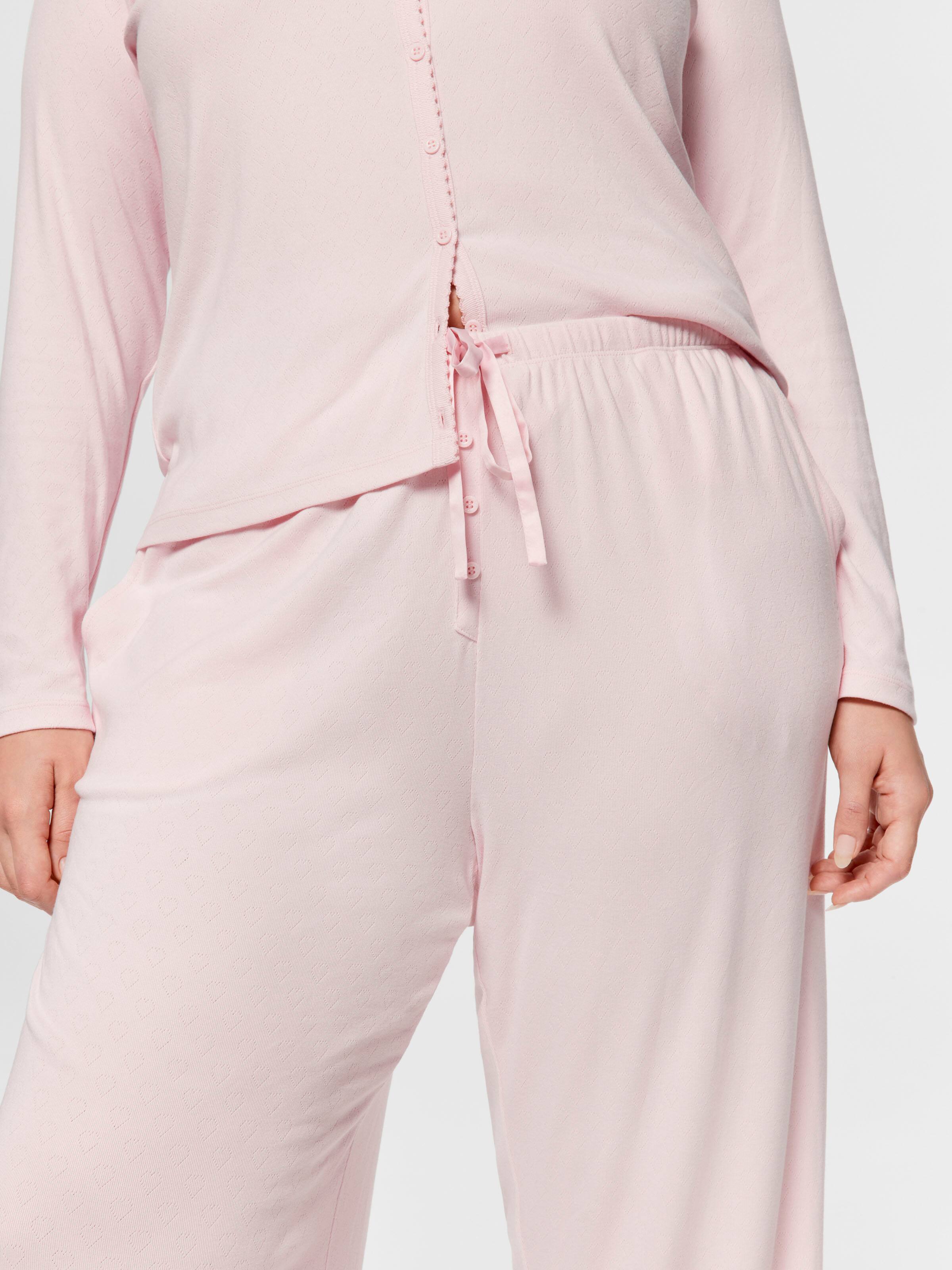 P.A. Plus Heart Pointelle Long Wide Leg Pj Pant