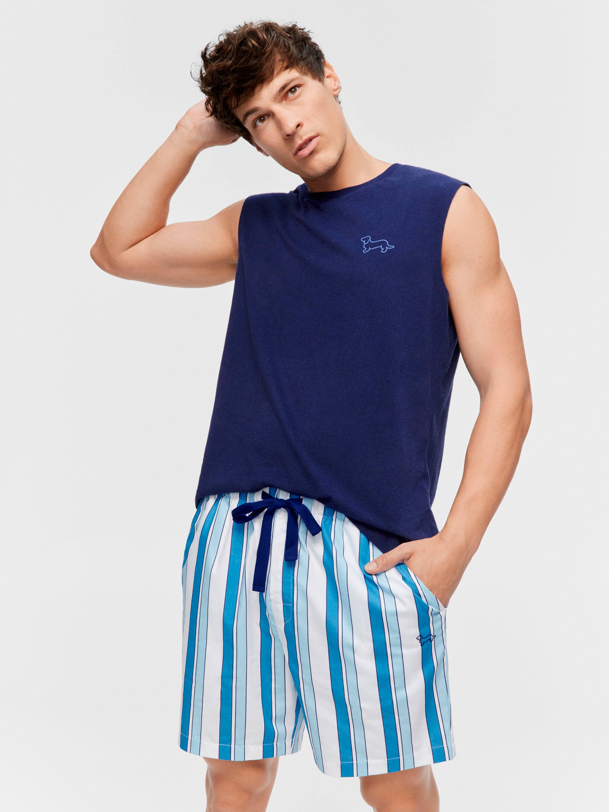 Blue Stripe Mid Short