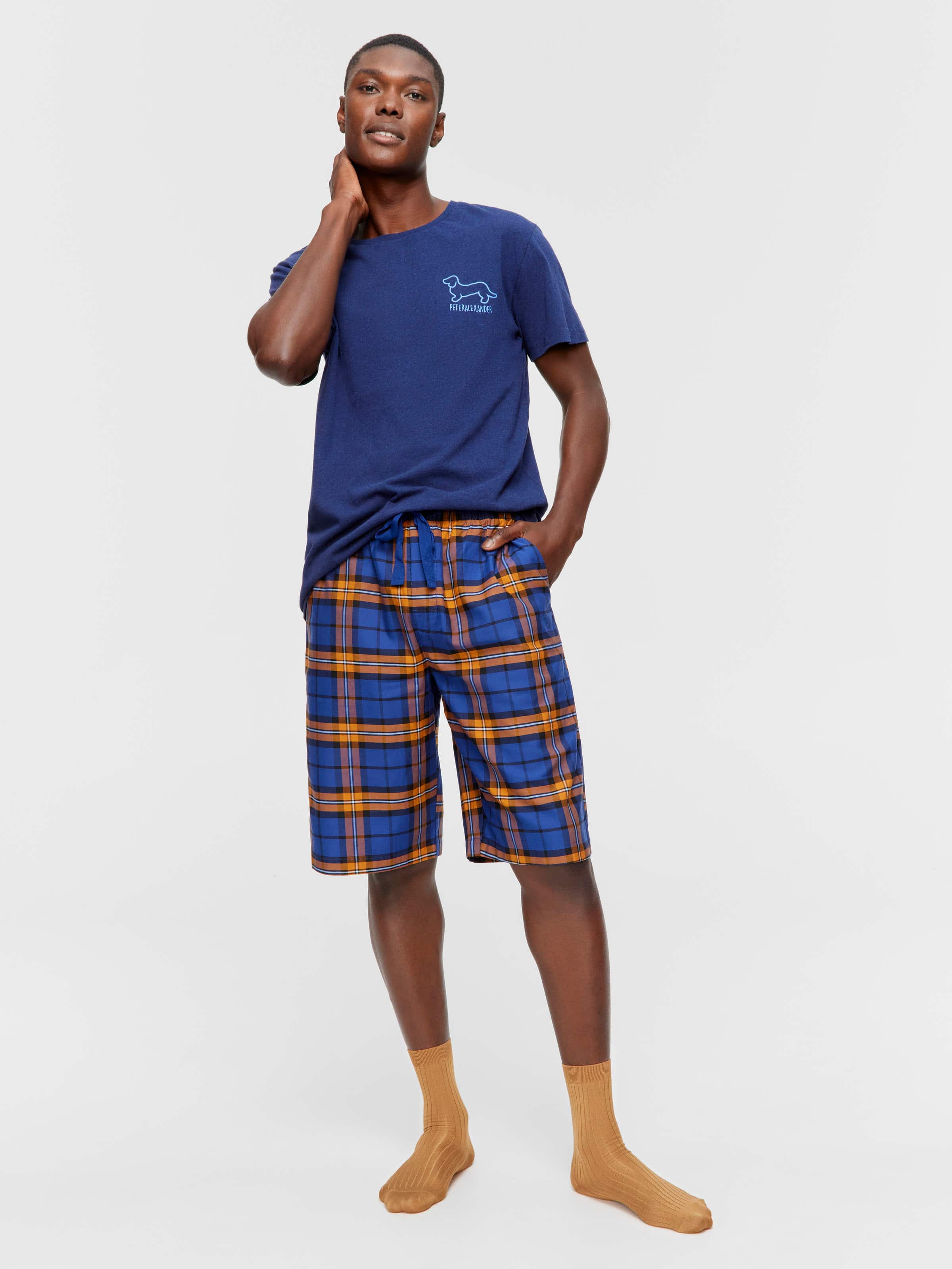 Navy Check Long Short