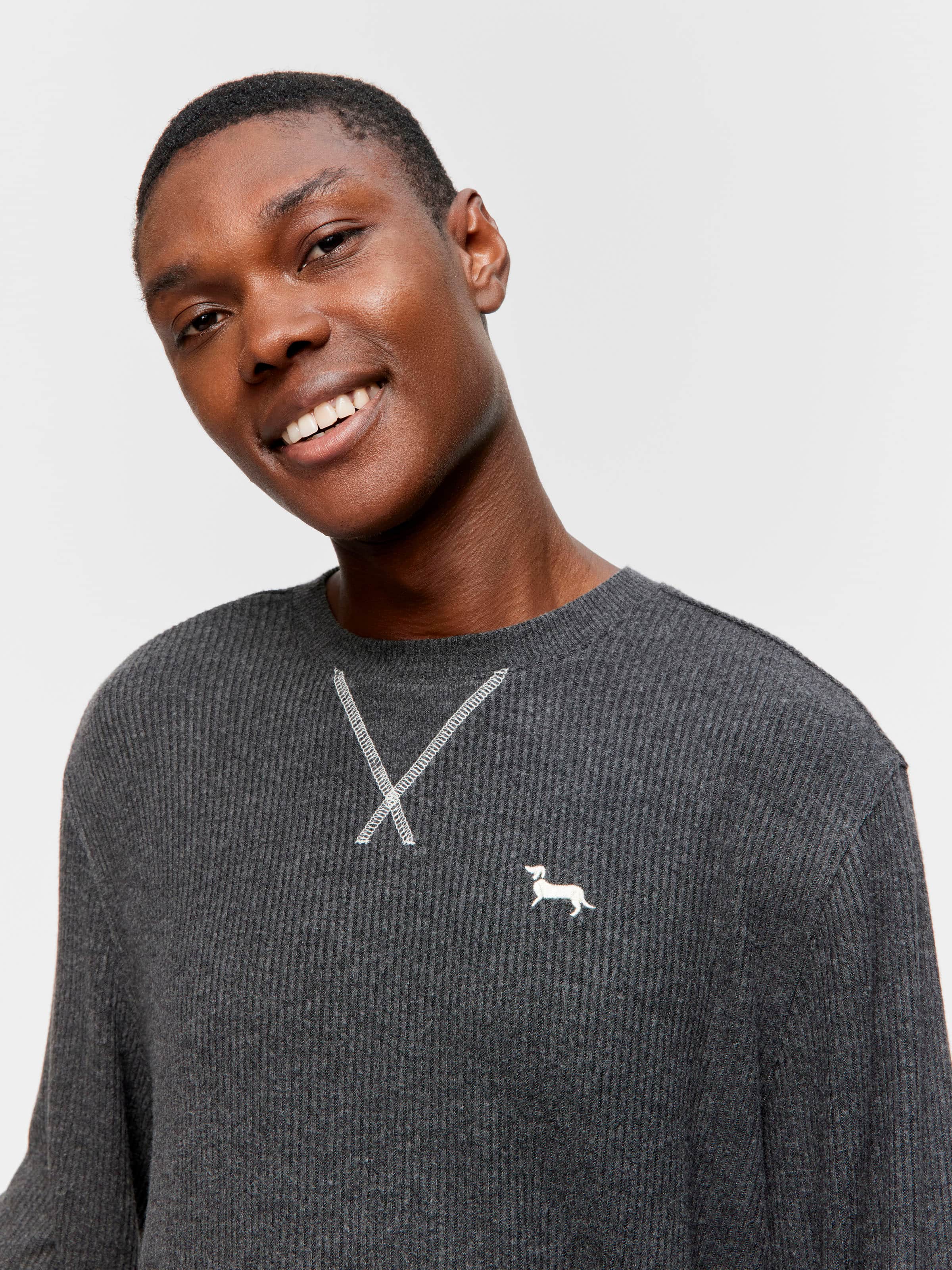 Charcoal Brushed Rib Sweater