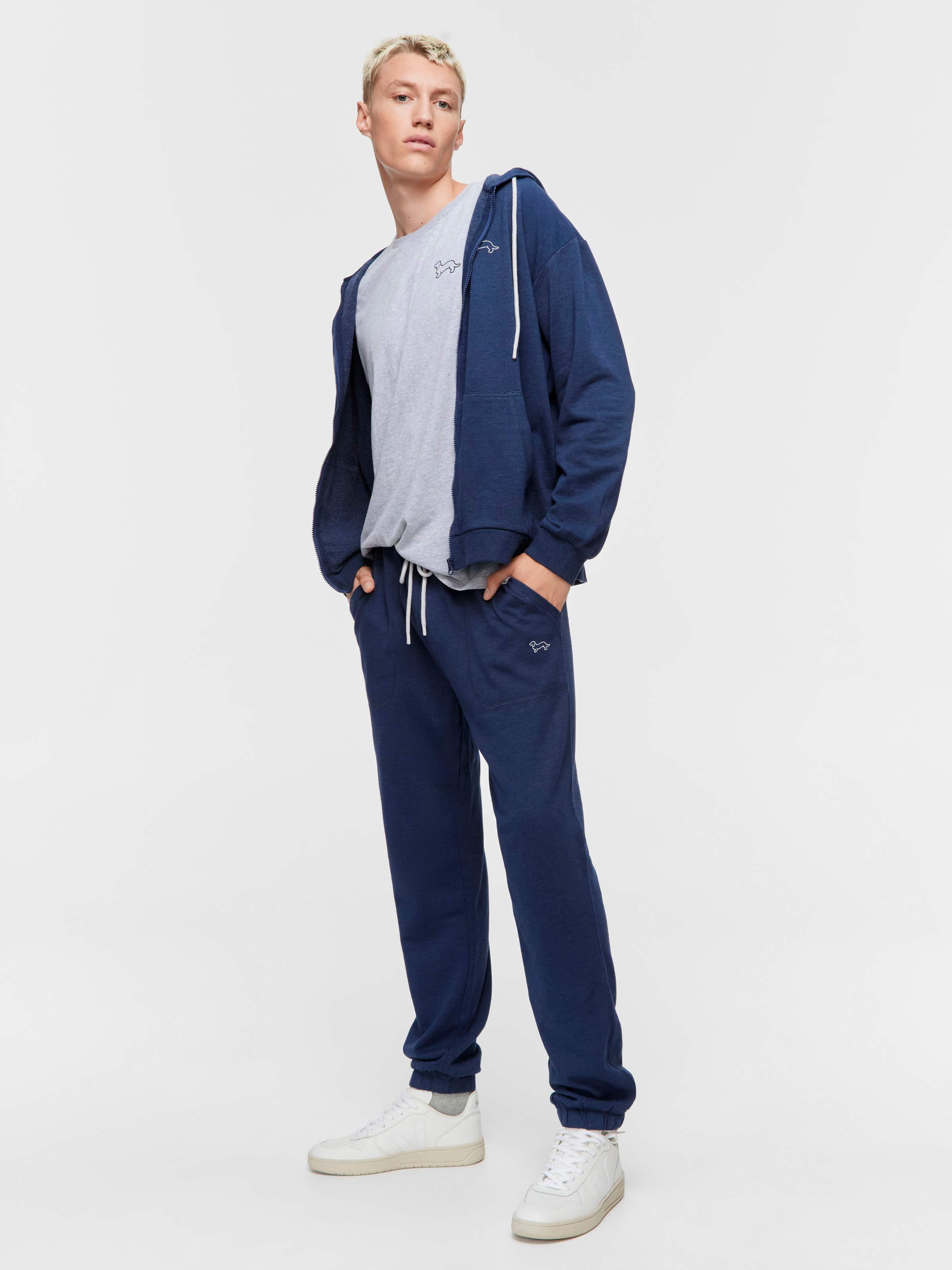 Navy Fleece Track Pant