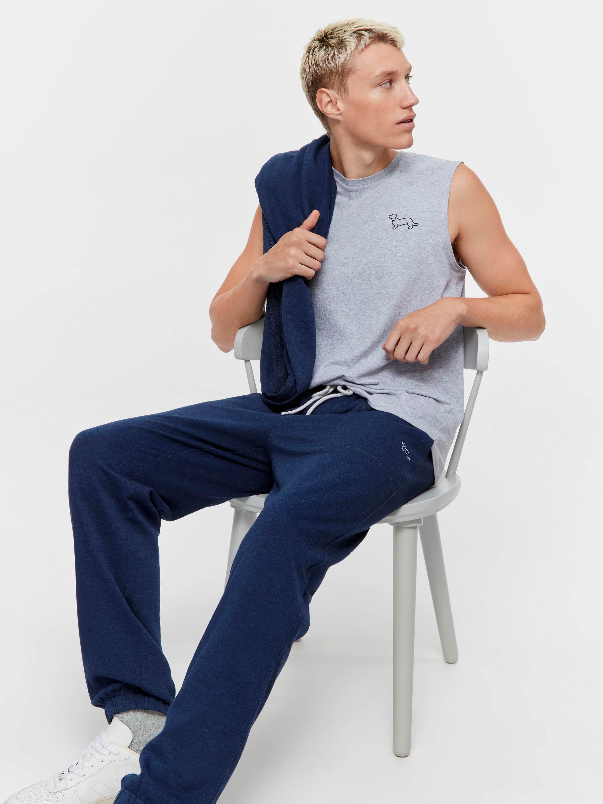 Navy Fleece Track Pant
