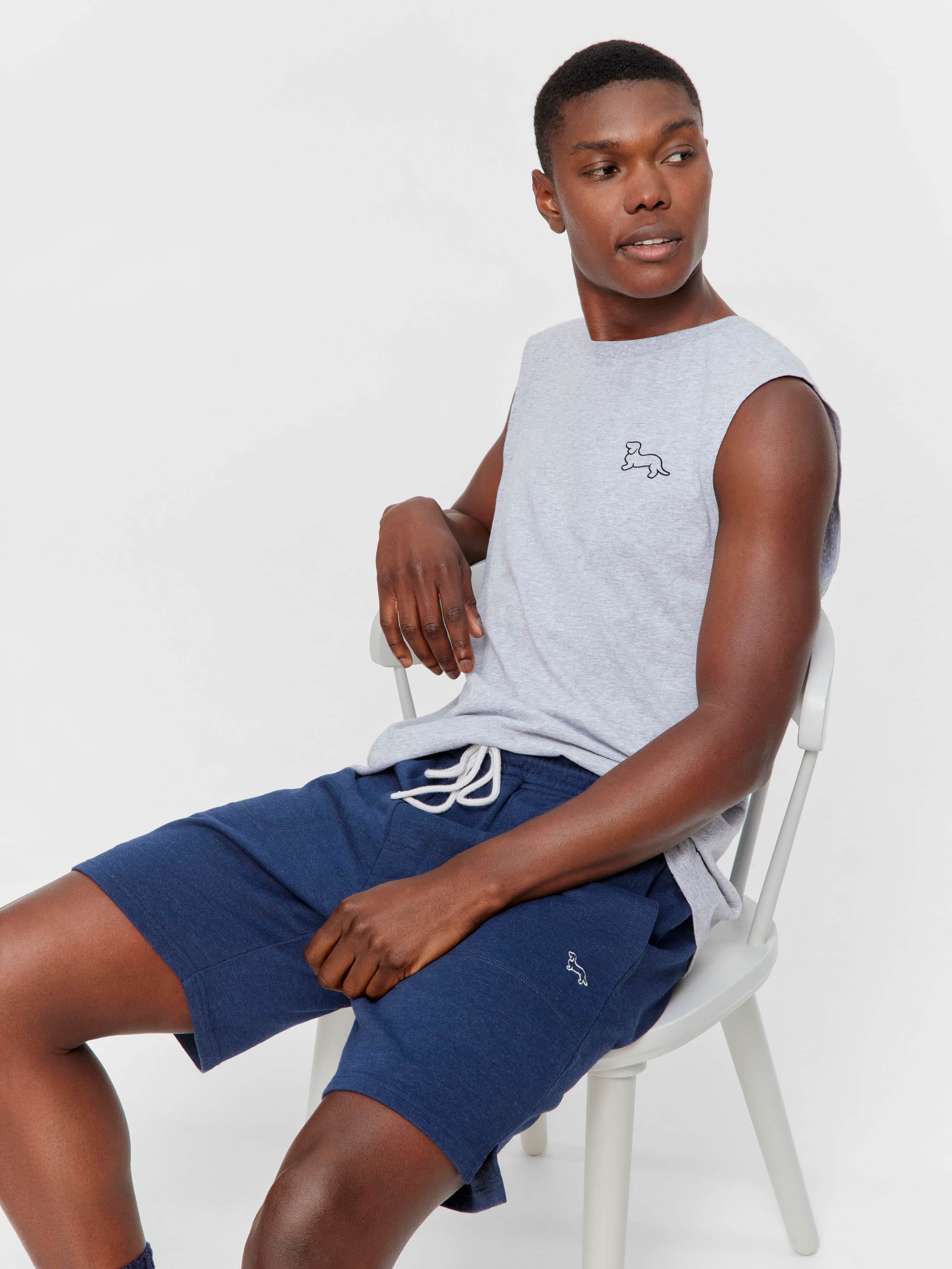 Navy Fleece Mid Short